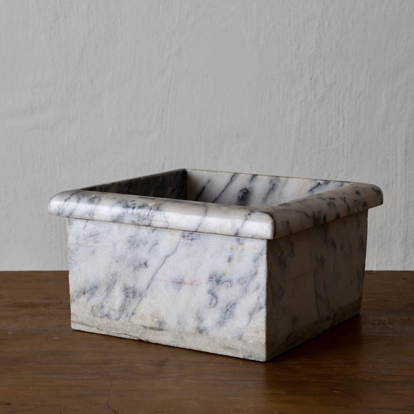 Neoclassical Container French Marble Gray and White, 20th Century, France