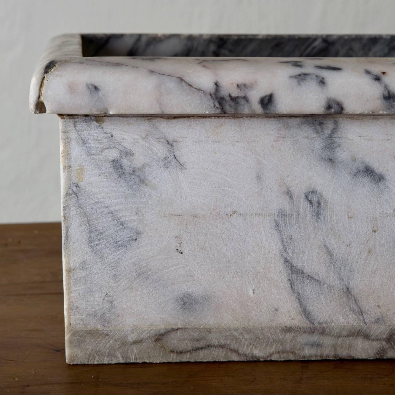 Container French Marble Gray and White, 20th Century, France In Good Condition In New York, NY