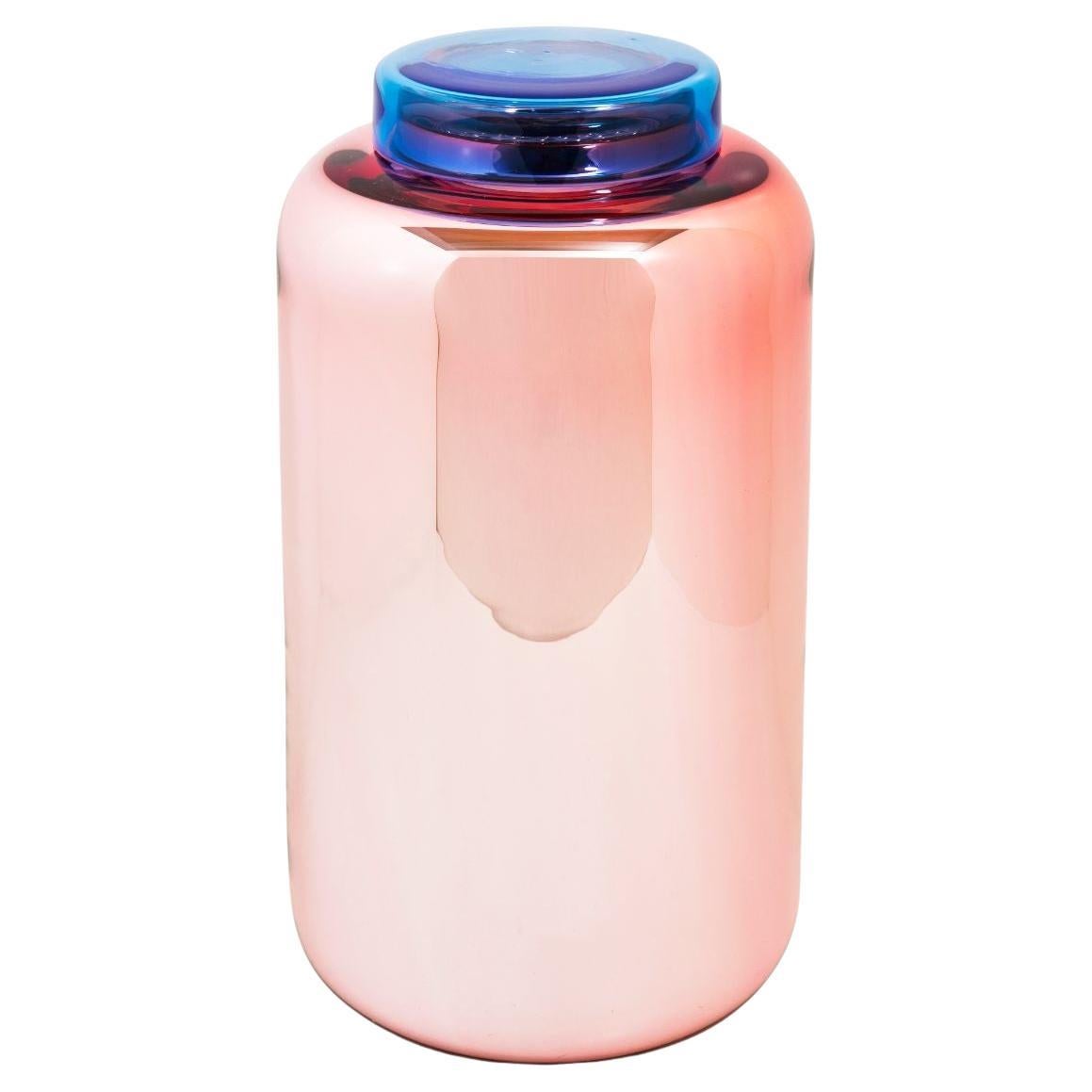 Vase et boîte de récipient bleu rose haut de gamme de Pulpo en vente