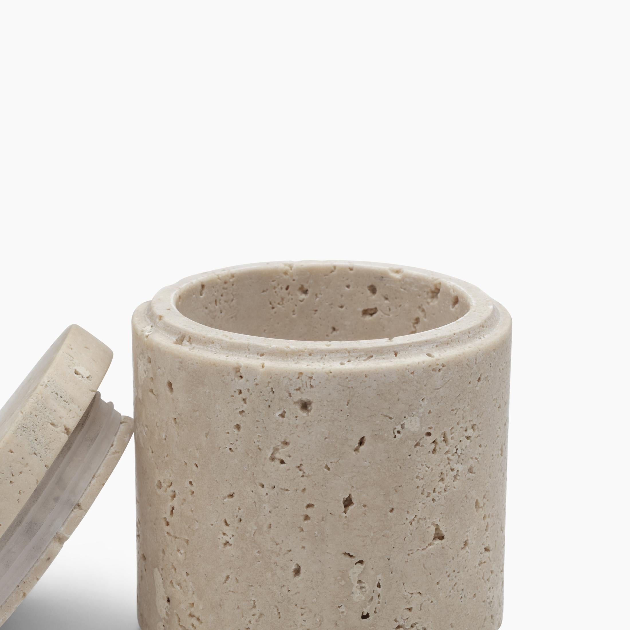 Canadian Container in Roman Travertine For Sale