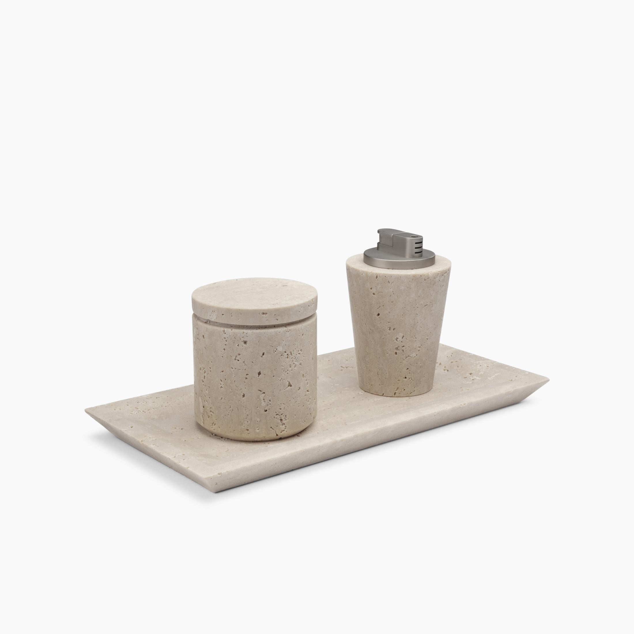 Contemporary Container in Roman Travertine For Sale