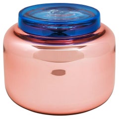 Vase et boîte de récipient bleu rose bas de Pulpo