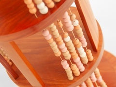 Contas Round Swivel Bookcase in Cabreuva wood - With artisans from Brazil