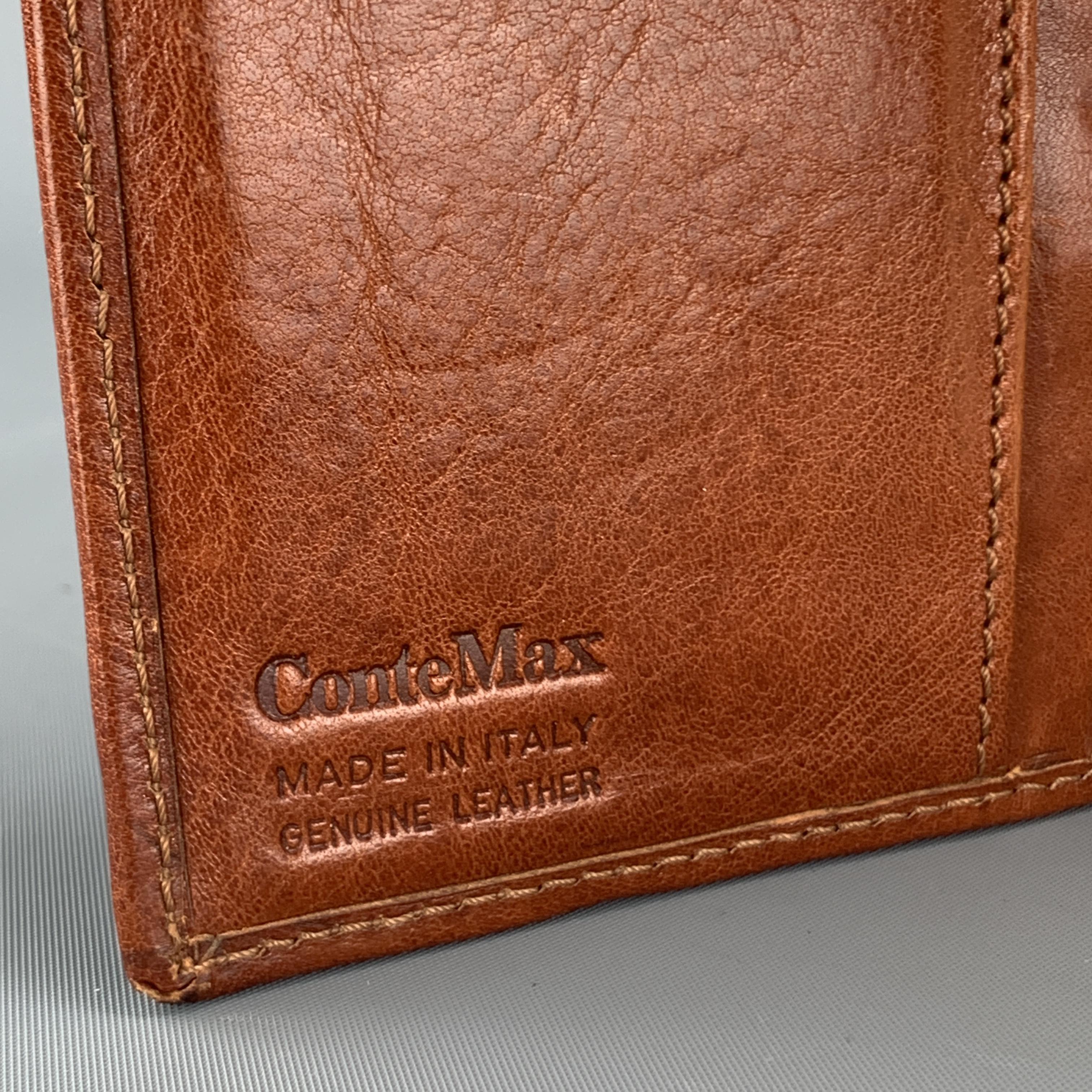 Brown CONTE MAX Tan Leather Phone Contacts Book