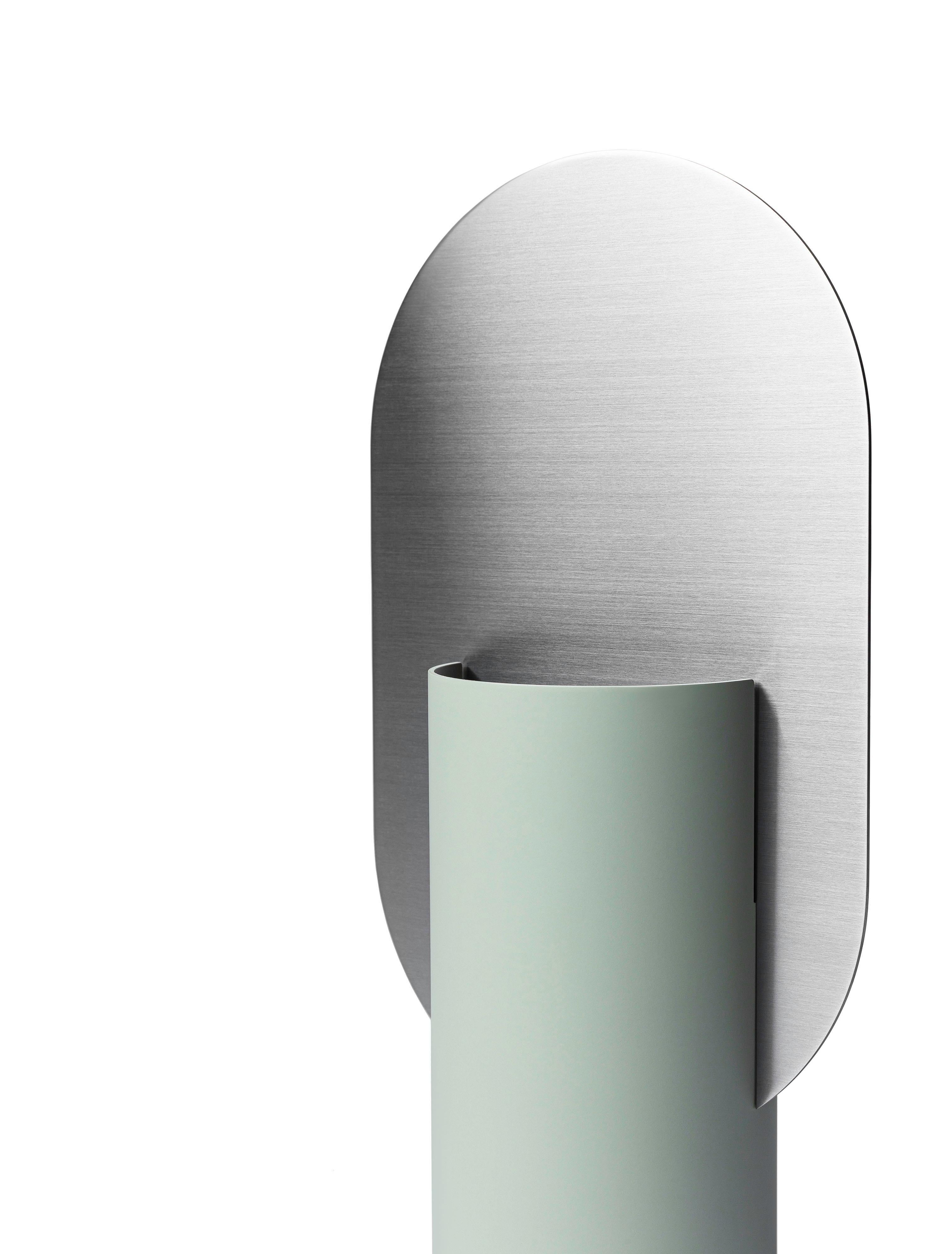 Organic Modern Contemmporary Vase 'Genke CS8' by Noom, Brushed Stainless Steel For Sale