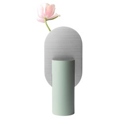 Contemmporary Vase 'Genke CS8' by Noom, Brushed Stainless Steel