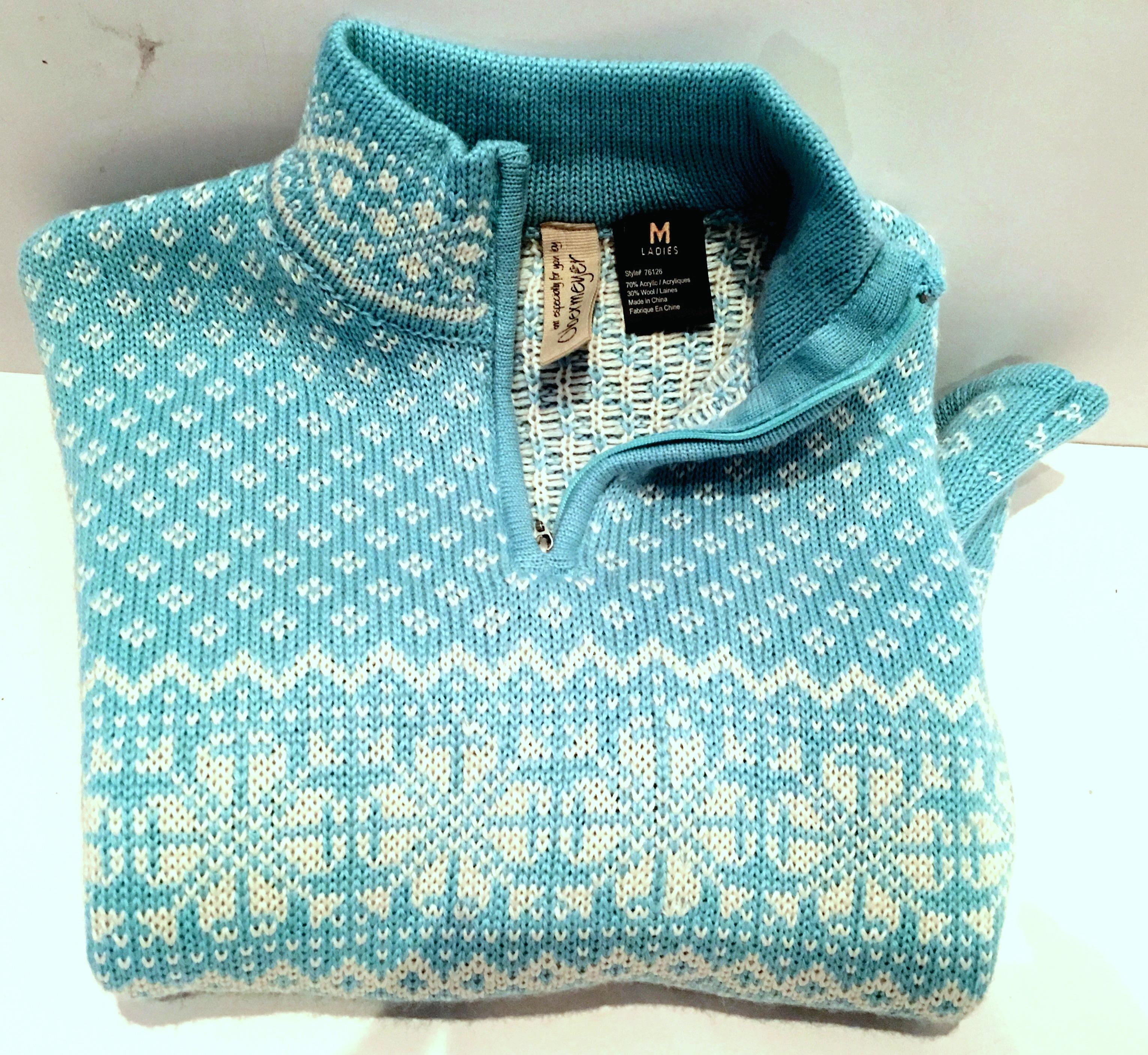 Women's or Men's Contemorary & New Wool Snowflake Ski Sweater For Gorush By Obermeyer For Sale