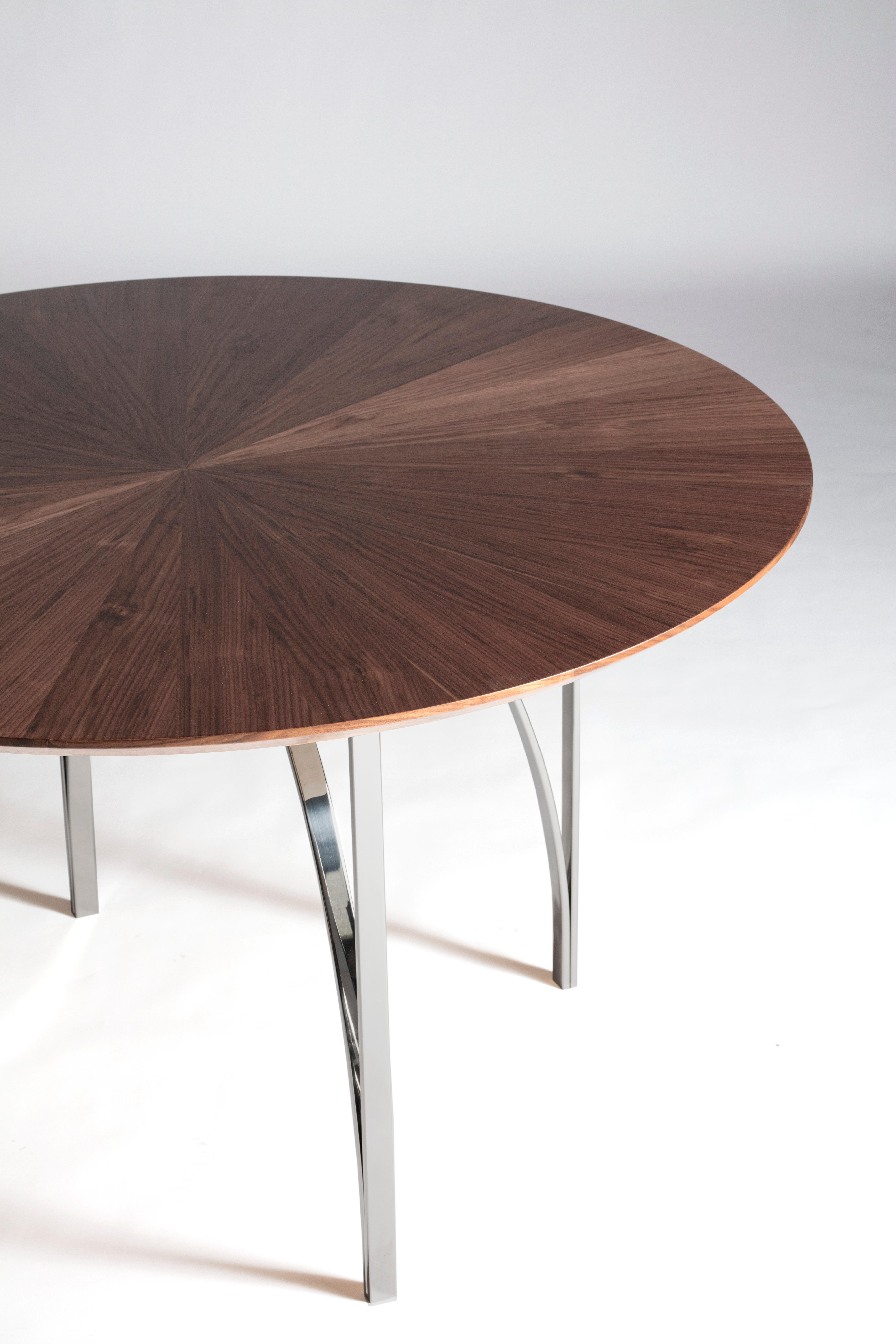 Contemporary Archie table, in canaletto walnut and steel, by Serena Confalonieri for Medulum For Sale