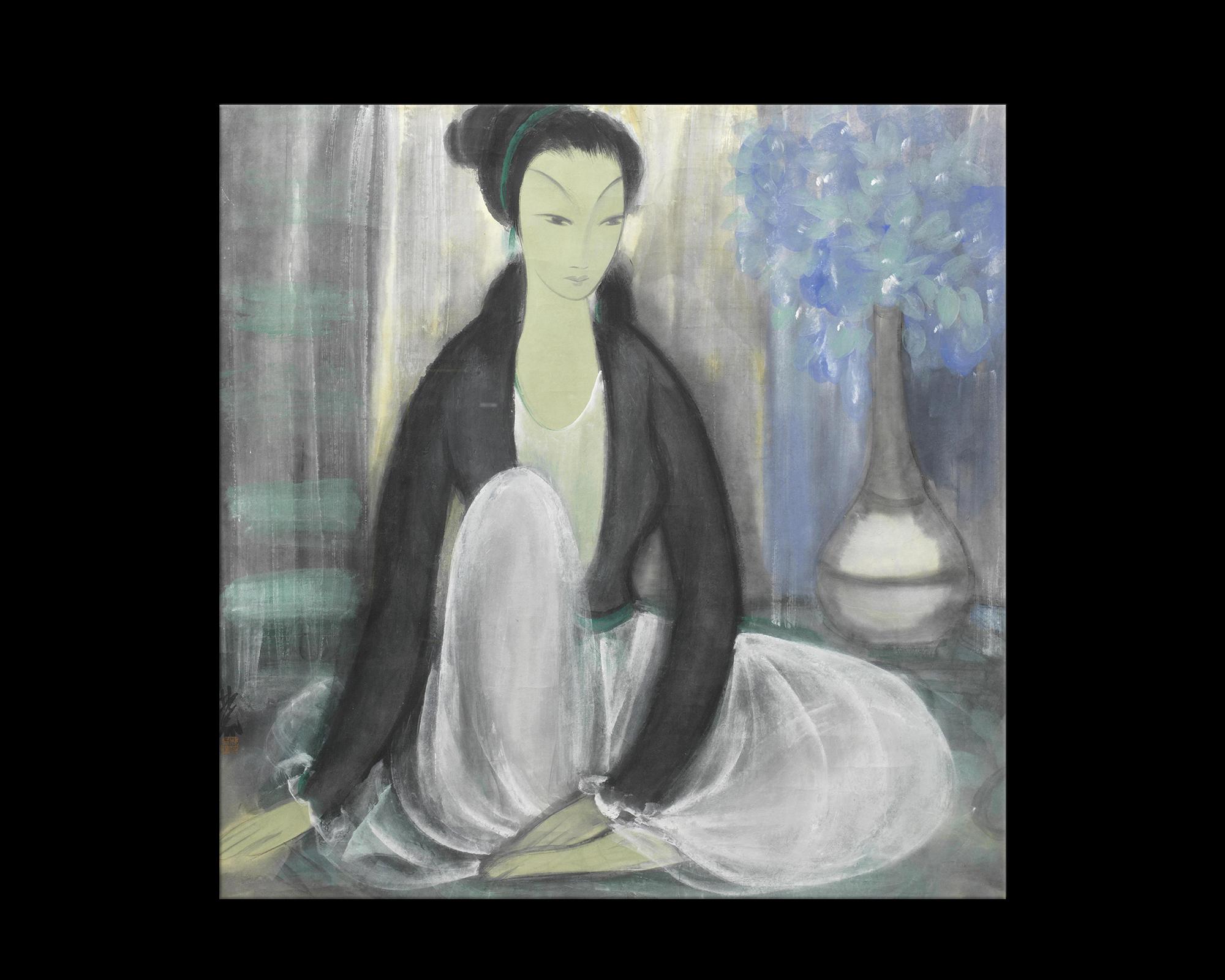 This large, Ming Dynasty style painting is a faithful yet nuanced reproduction of 