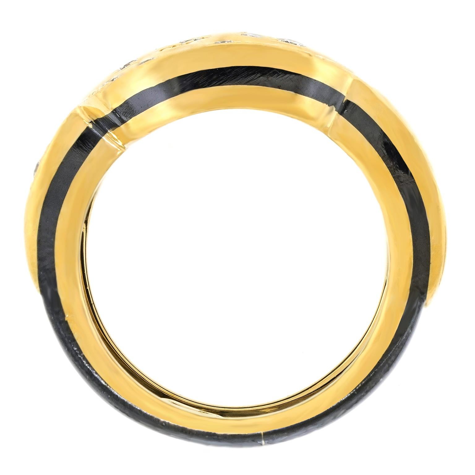 Anello Contempo anni '90 in oro e acciaio in vendita 4