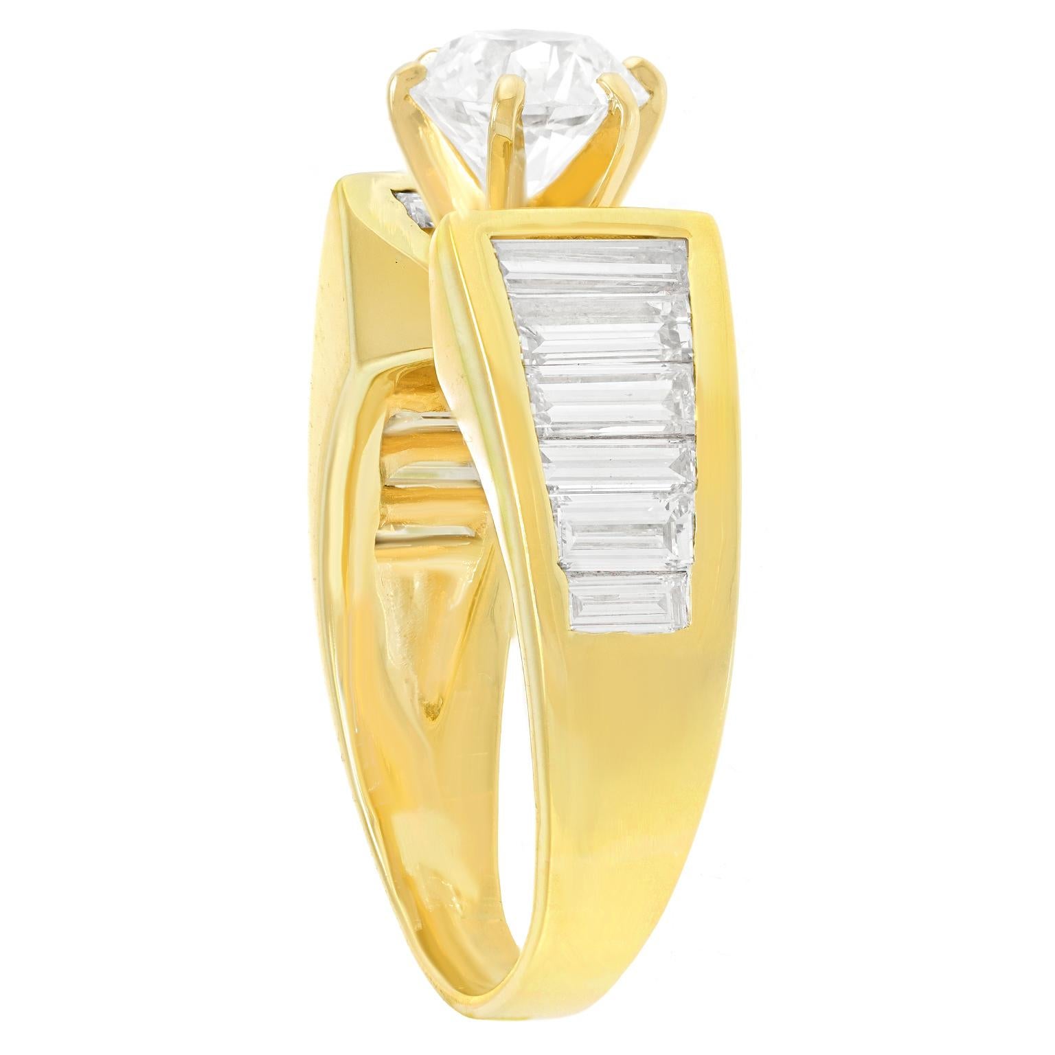 Contempo Sechziger Jahre Verlobungsring GIA (Rundschliff) im Angebot