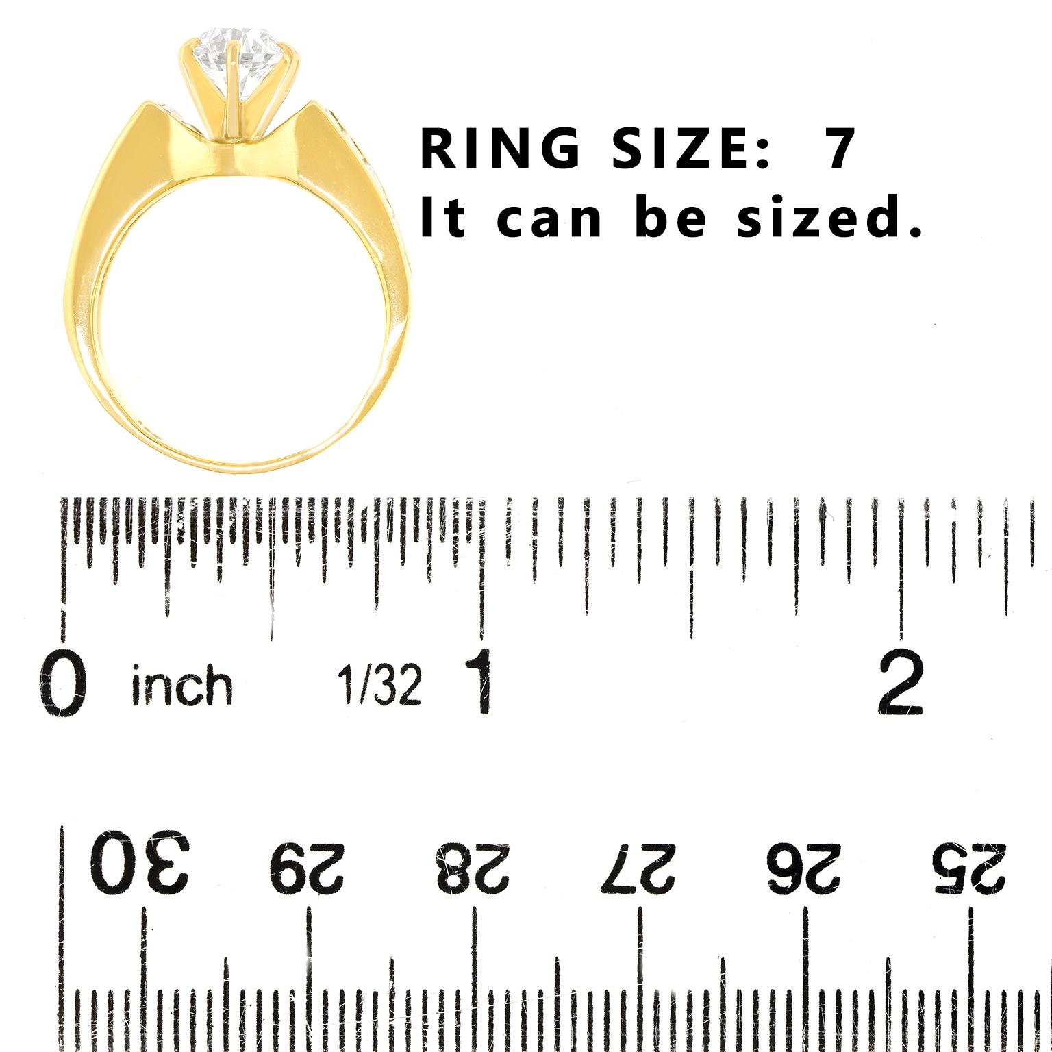 Contempo Sechziger Jahre Verlobungsring GIA im Angebot 1