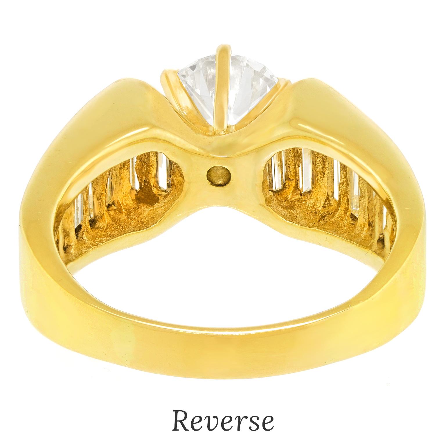 Contempo Sechziger Jahre Verlobungsring GIA im Angebot 2