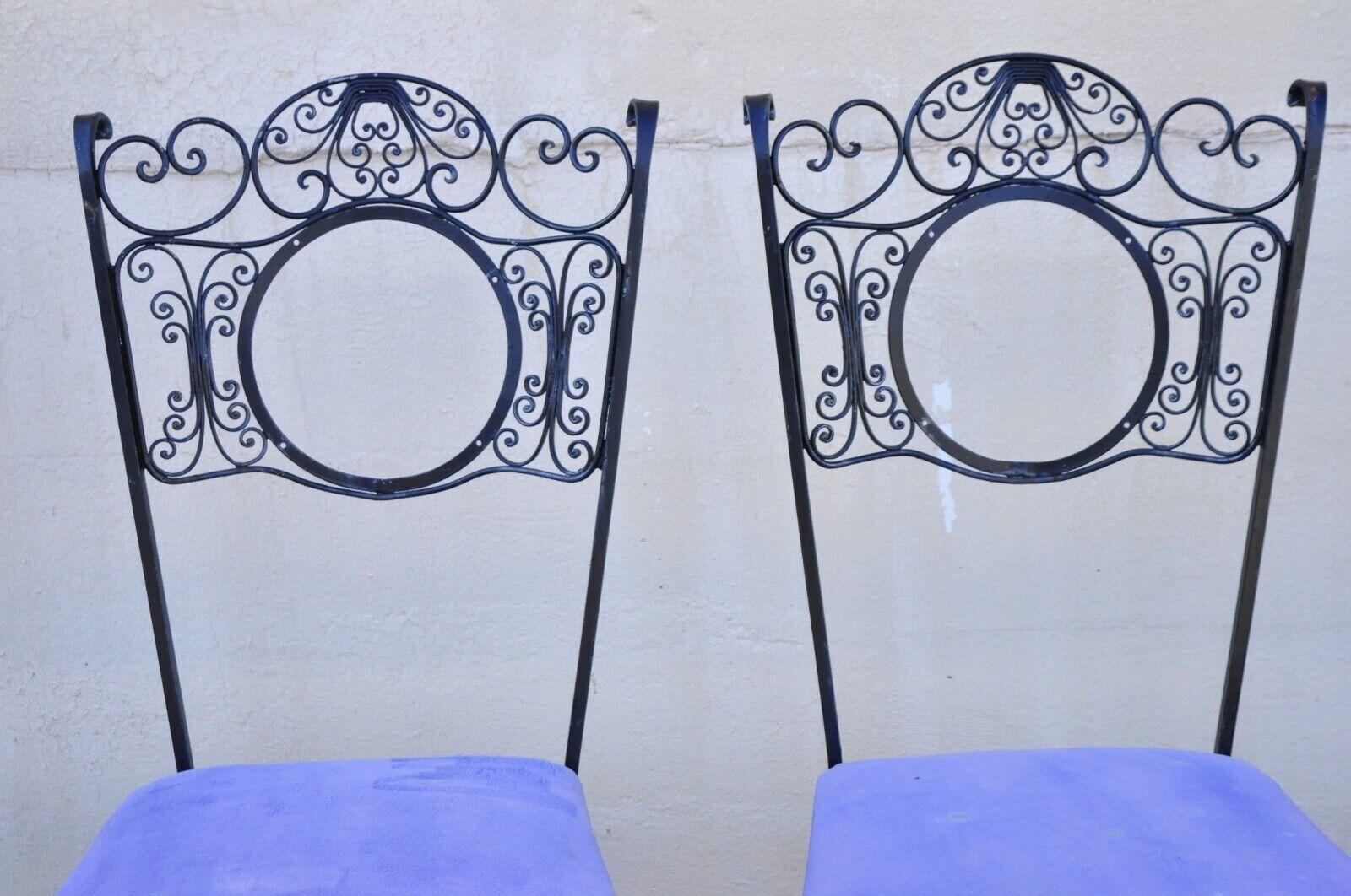 vintage wrought iron dining chairs