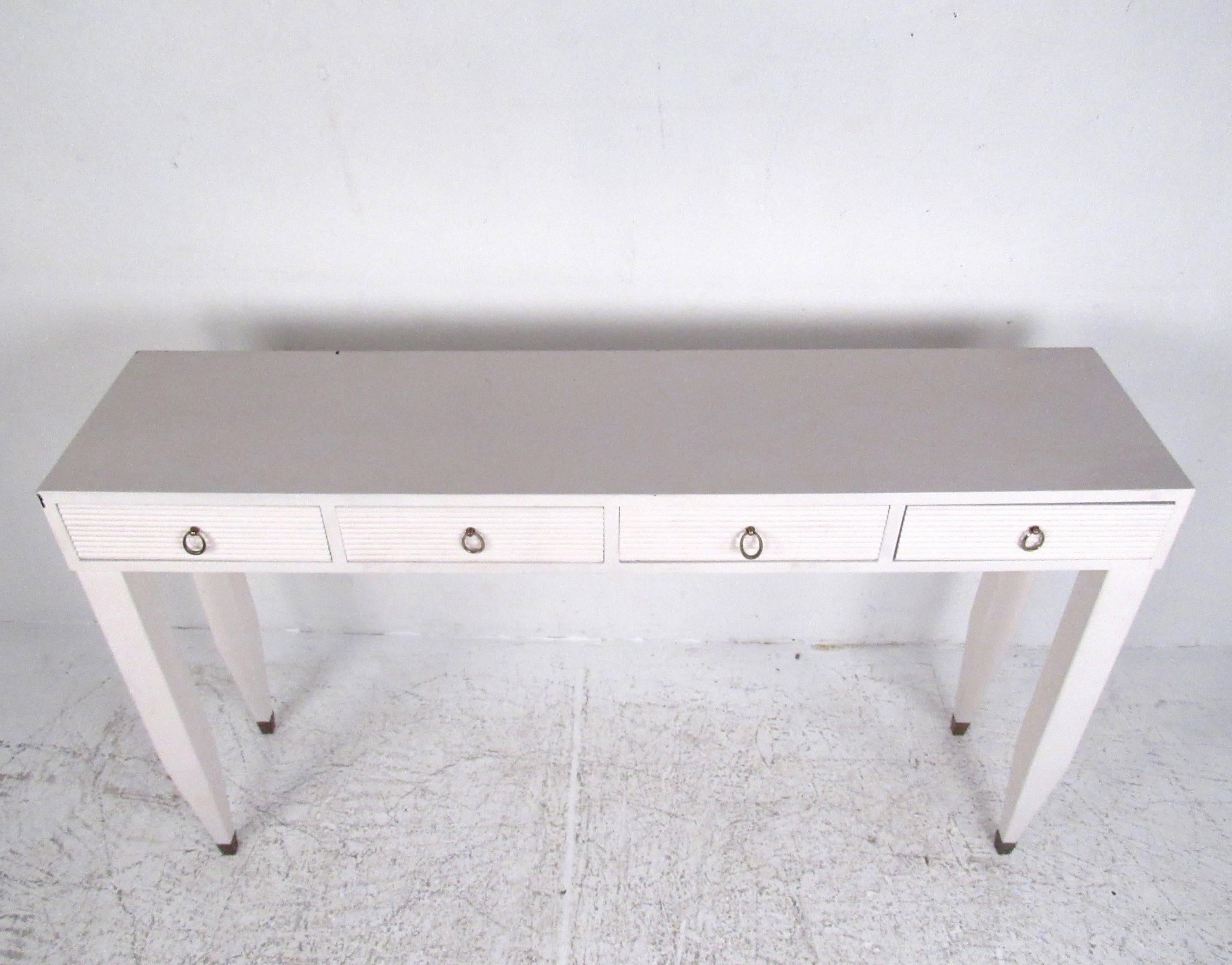 Mid-Century Modern Contemporary Modern Four-Drawer Console Table