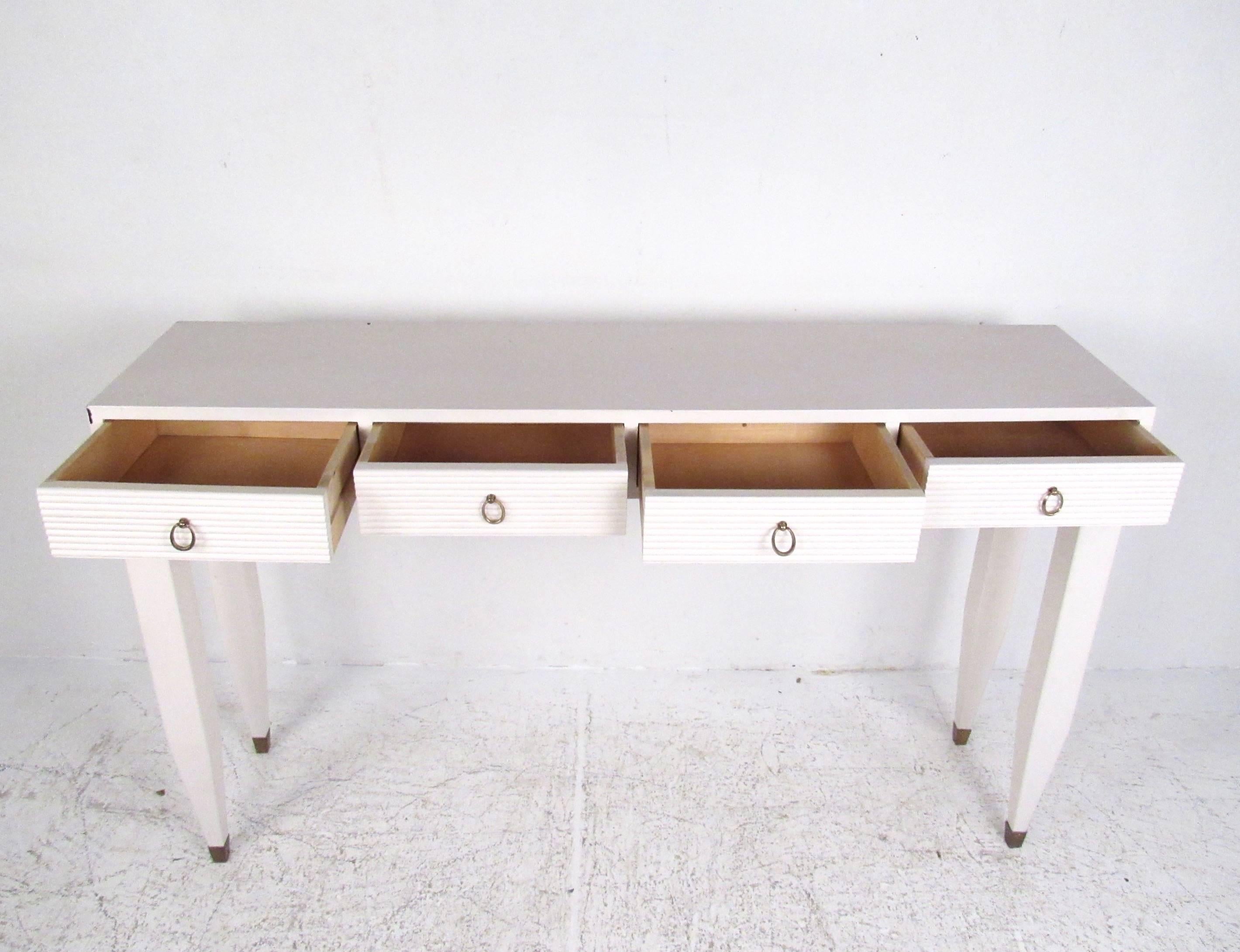 20th Century Contemporary Modern Four-Drawer Console Table