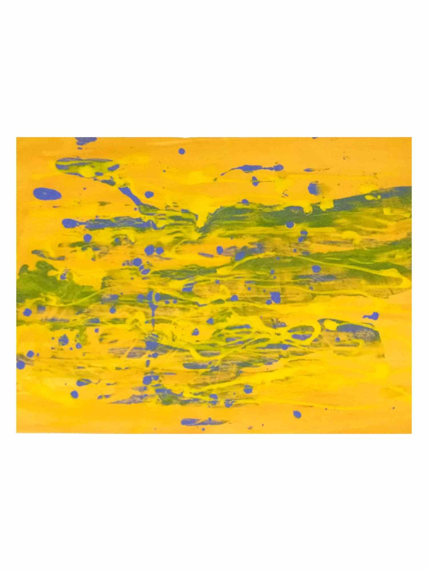 Abstract Painting Contempologyc E.M. - Surreale - Tempera sur papier - 2018