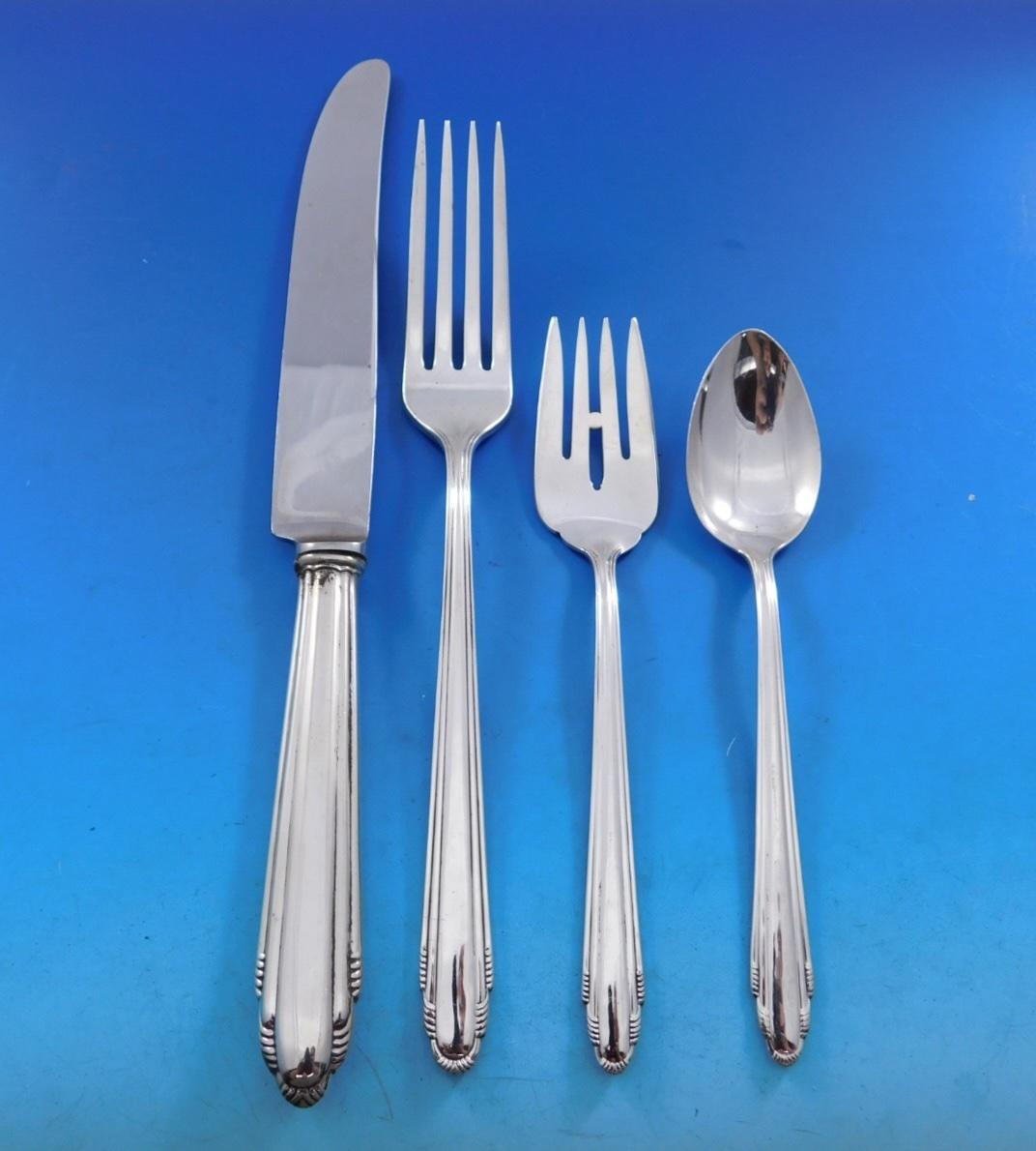 Contempora by D&H Juego de cubiertos de plata de ley 12 servicios 103 uds. Cena Art Déco en venta 2