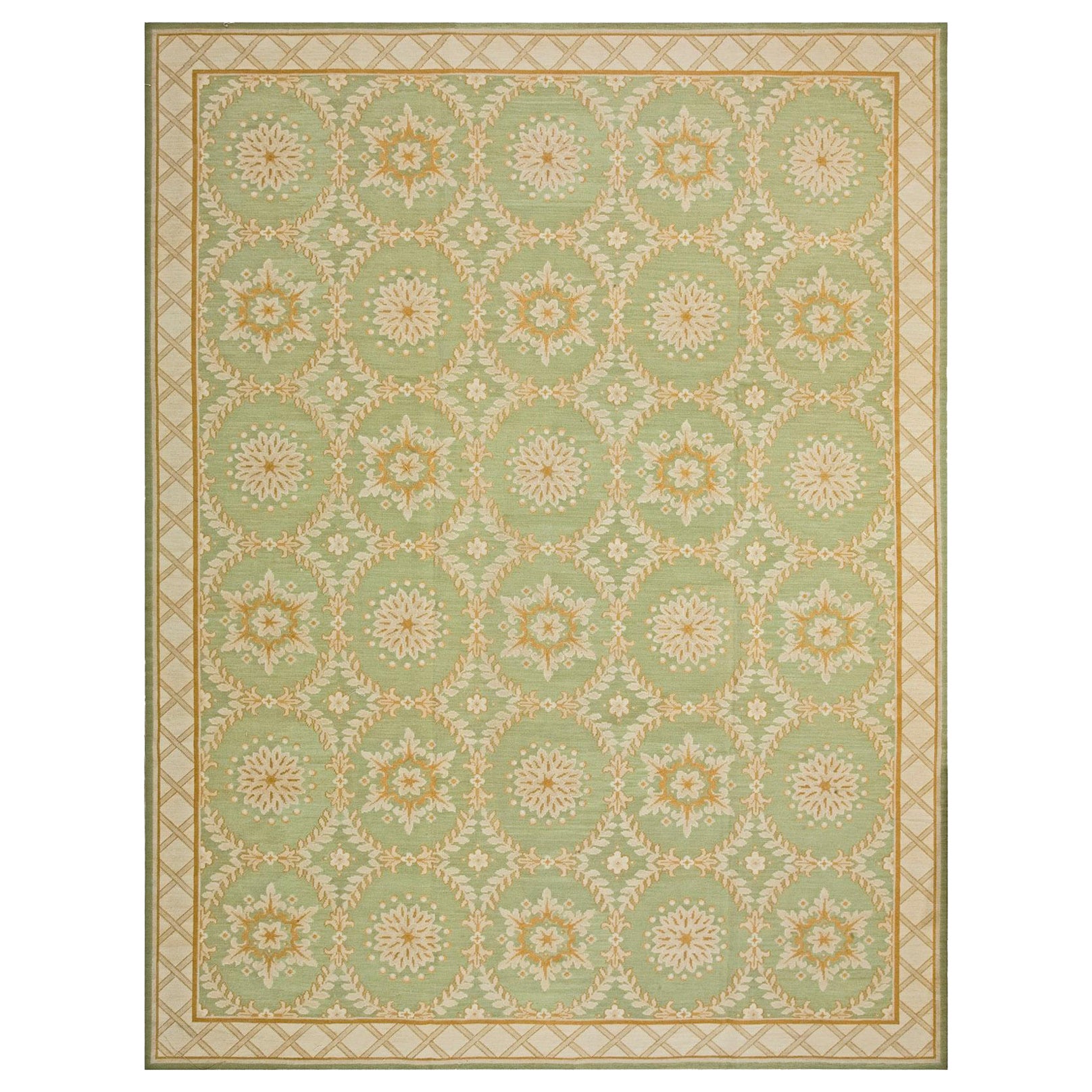 Handgewebter Flachgewebe-Teppich mit Gobelinstickereien 2,05 m x 3,05 m, handgewebt