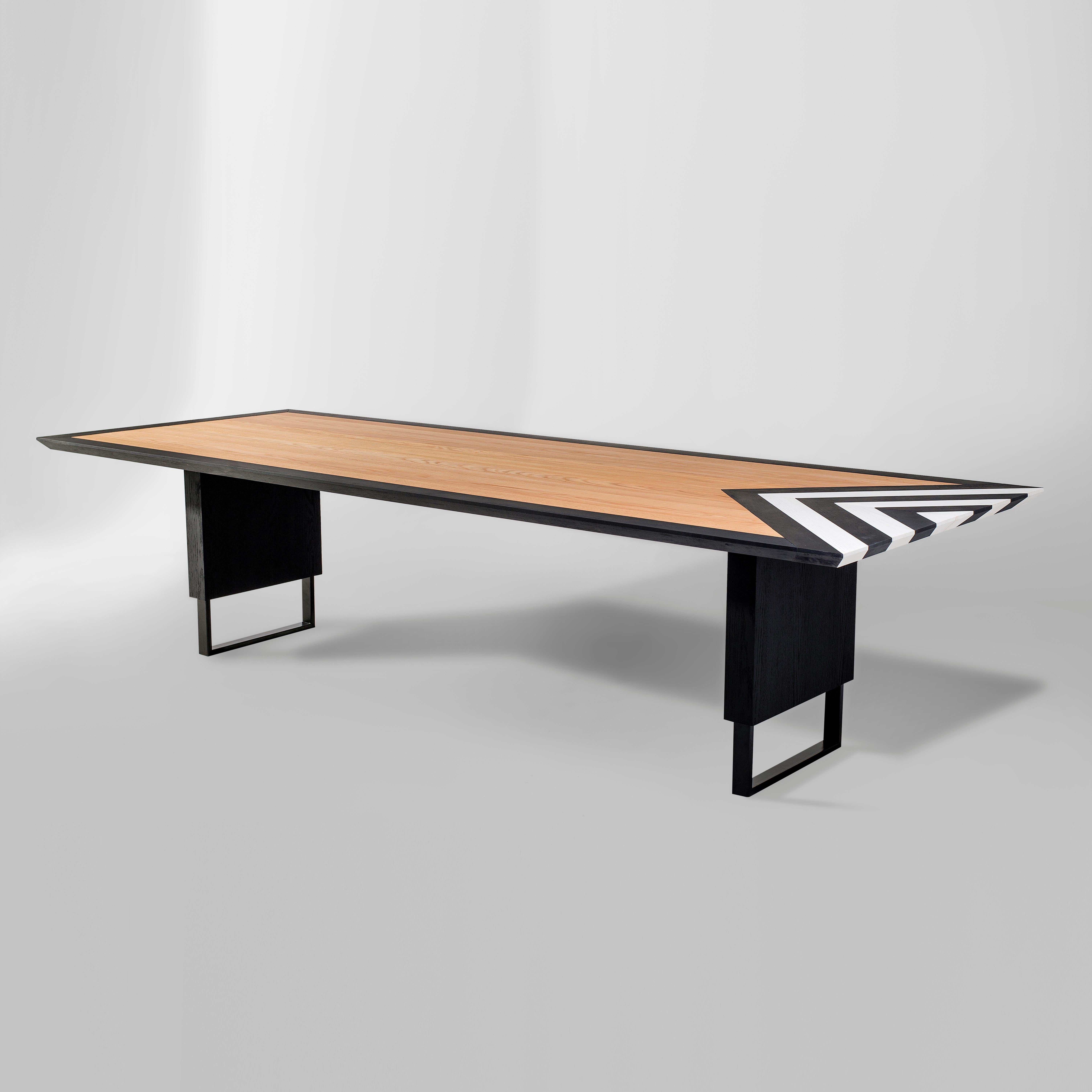 Veneer 10 Seater Modern Dining Table Designed by Larissa Batista For Sale