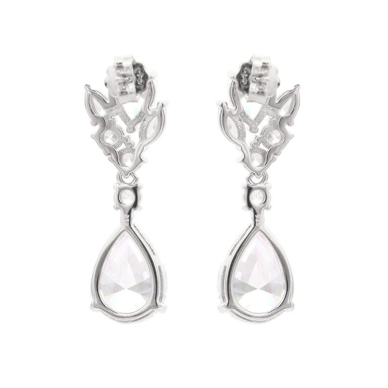 925 Argento Sterling 7.5mm Rotondo Zircone Cubico Donna Orecchini a