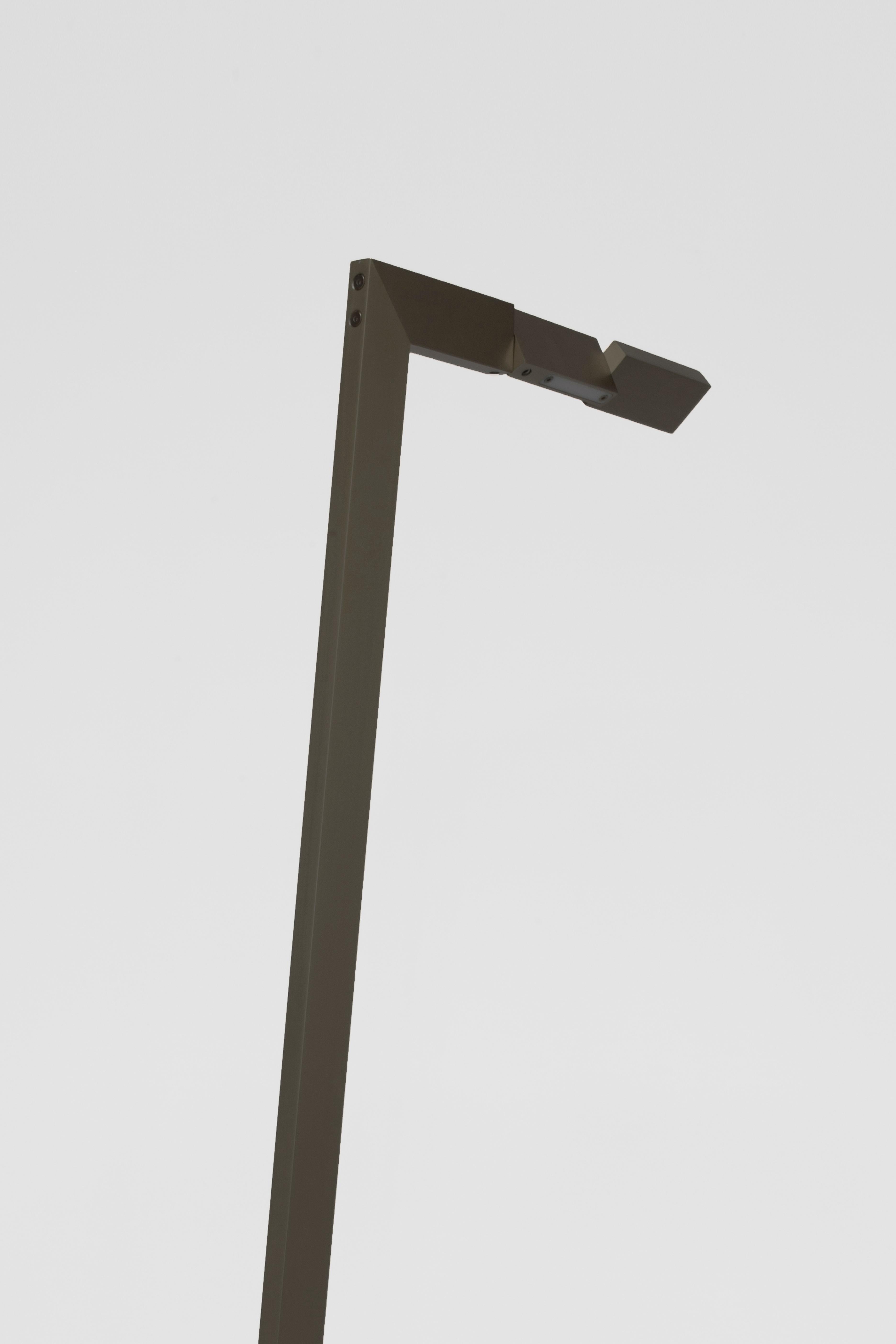 Minimalist Contemporary Lido Floor Lamp 001 in Blackened Brass by Orphan Work For Sale
