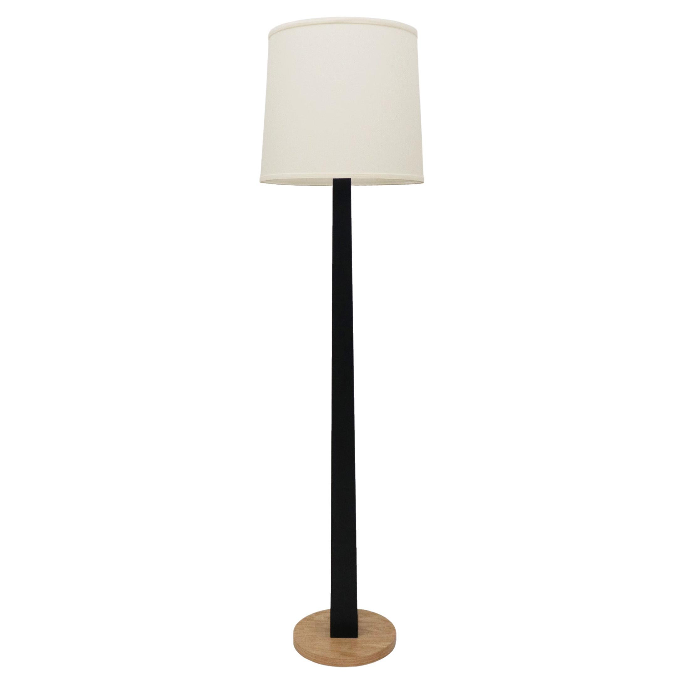 Contemporary Forno Floor Lamp 002 in Oak and Black by Orphan Work