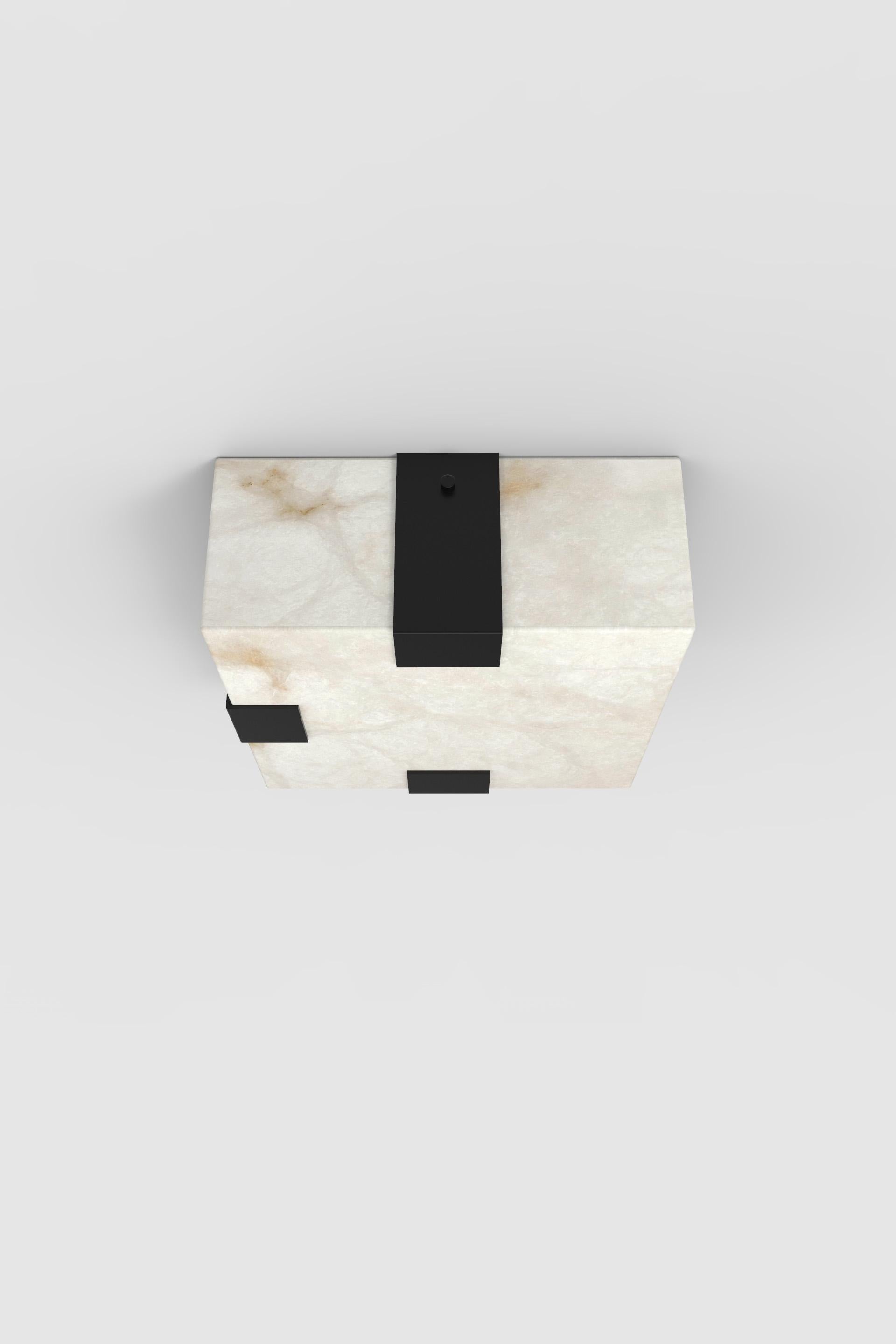 Post-Modern Contemporary Ponti Flush Mount 002A-3C in Alabaster by Orphan Work For Sale