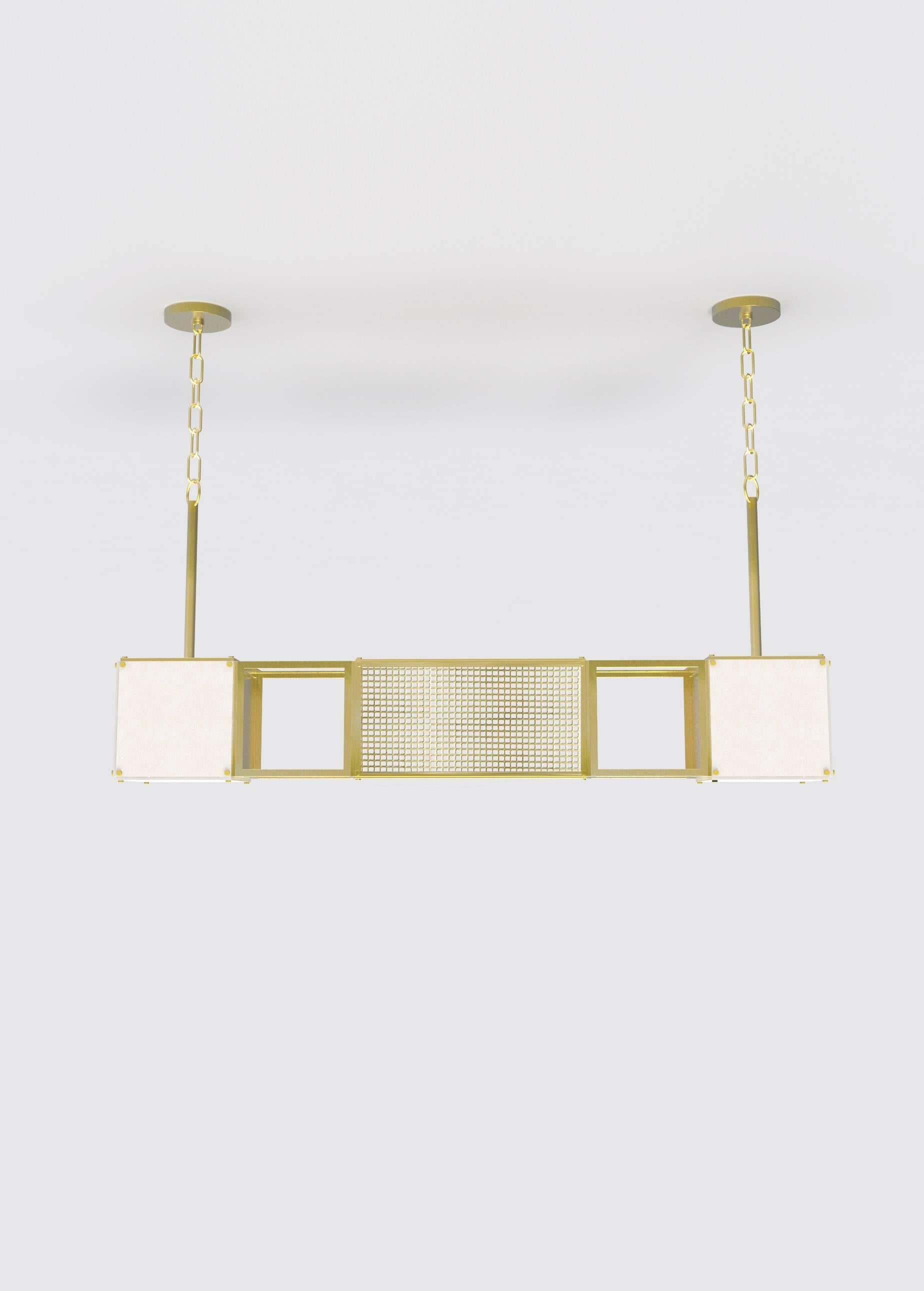 Brass Contemporary 005 Pendant in Nickel and Alabaster by Orphan Work, 2018 For Sale
