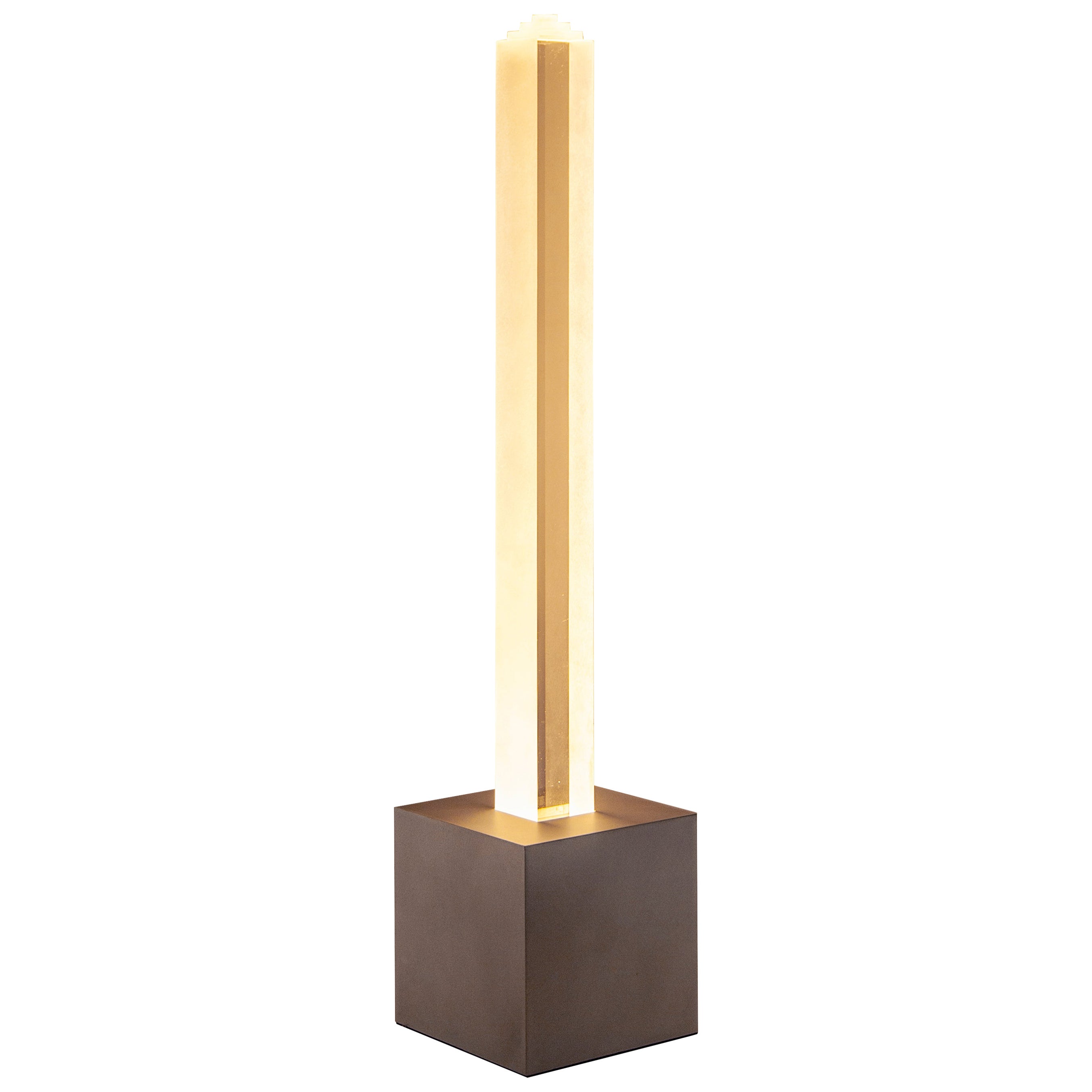 Lampada da terra 01°28 "S Contemporary, acrilico opaco e alluminio, di Yonathan Moore