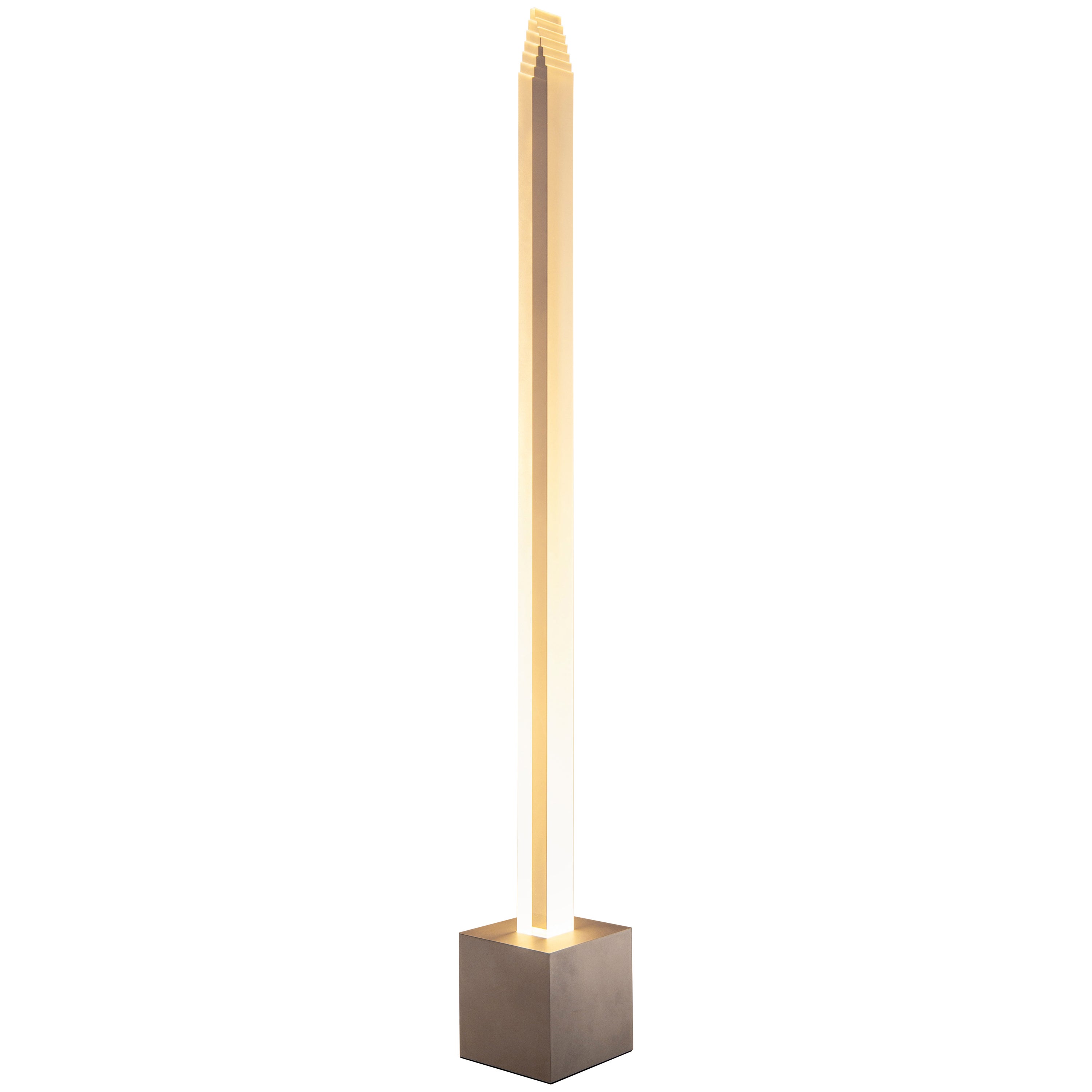 Lampada da terra Contemporary 02°52 "S, acrilico opaco e alluminio, di Yonathan Moore