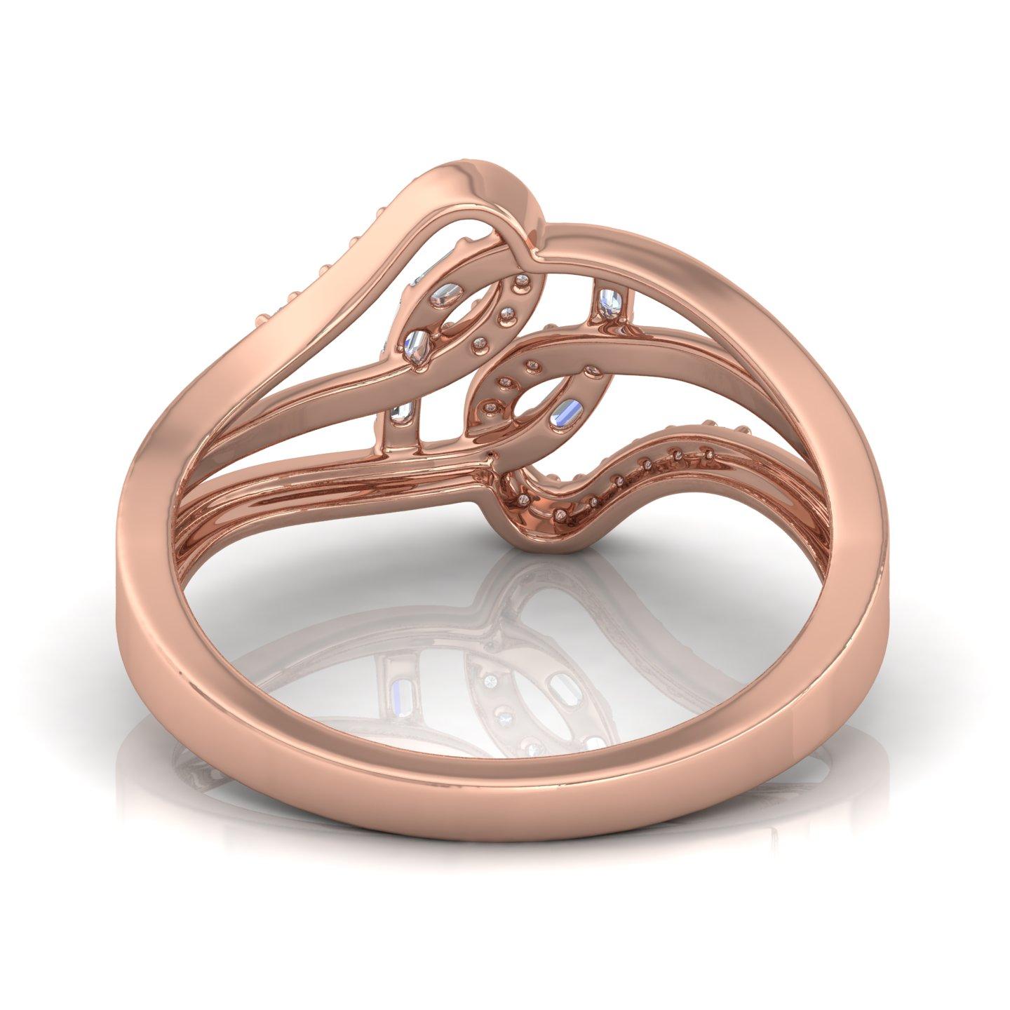 En venta: Alianza de Diamantes Contemporánea de 0,25cts SI/H para Mujer en Oro Rosa Macizo de 18k  2