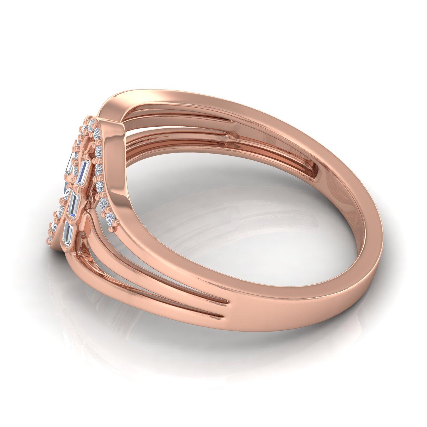 En venta: Alianza de Diamantes Contemporánea de 0,25cts SI/H para Mujer en Oro Rosa Macizo de 18k  4