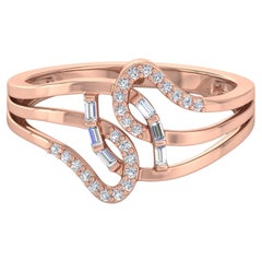 Alianza de Diamantes Contemporánea de 0,25cts SI/H para Mujer en Oro Rosa Macizo de 18k