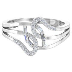 Alianza Contemporánea de Diamantes 0,25cts SI/H para Mujer Oro Blanco Macizo 18k
