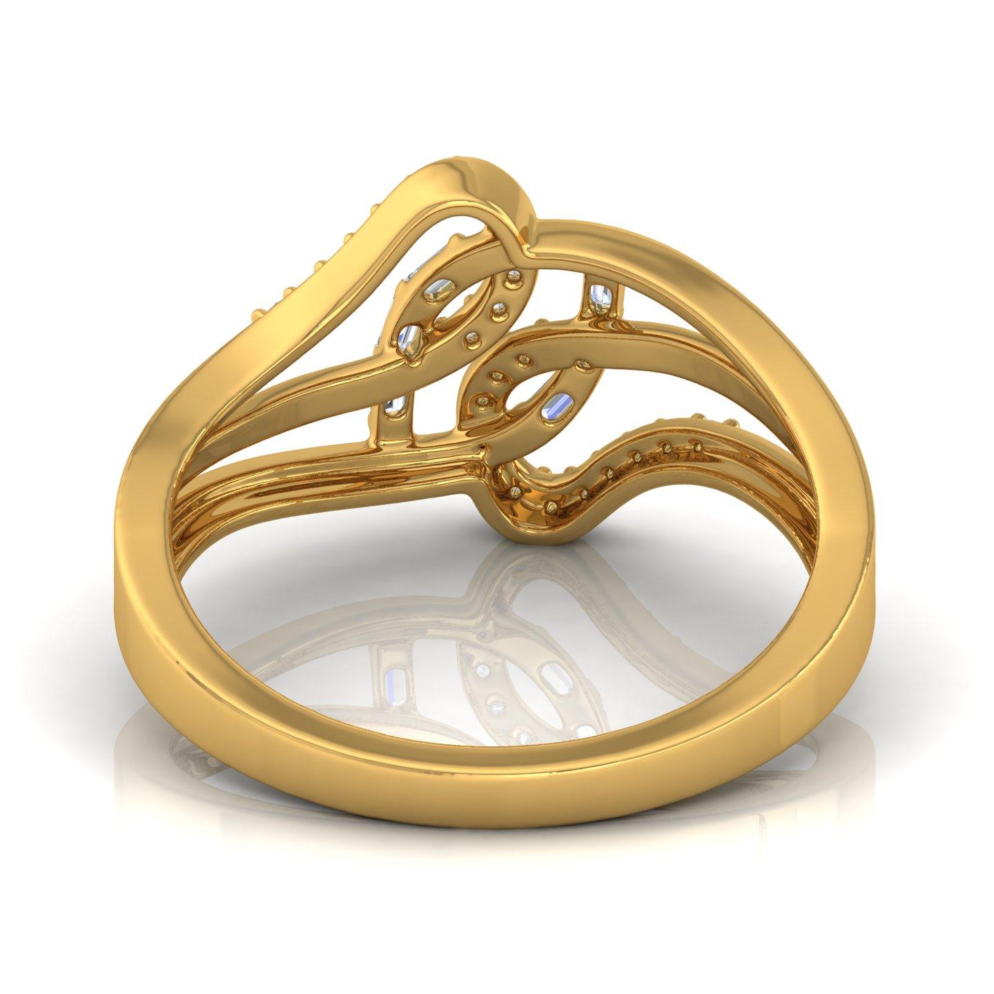 En venta: Alianza Contemporánea de Diamantes 0,25cts SI/H para Mujer Oro Amarillo Macizo 18k  2