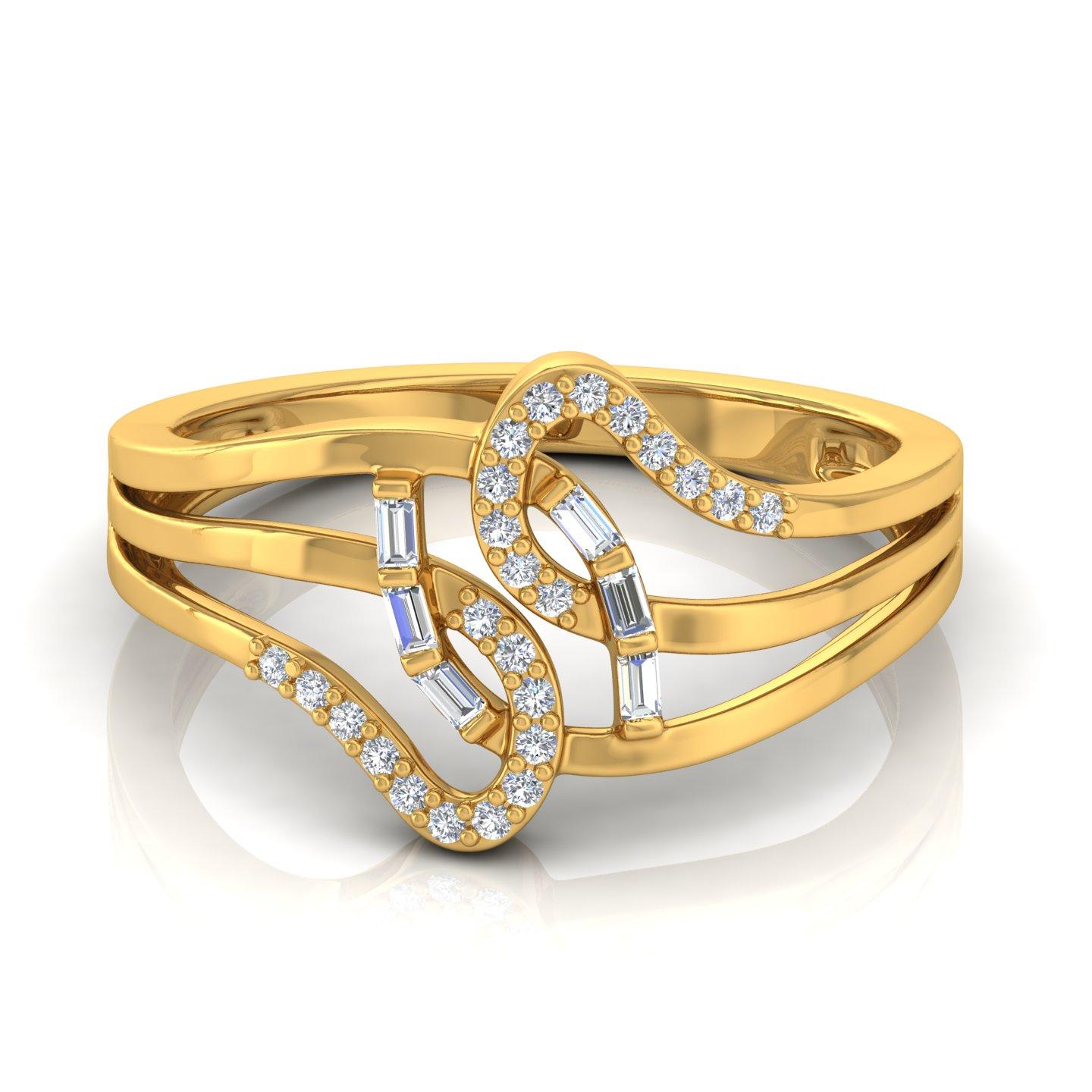 En venta: Alianza Contemporánea de Diamantes 0,25cts SI/H para Mujer Oro Amarillo Macizo 18k  5