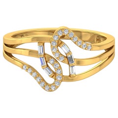 Alianza Contemporánea de Diamantes 0,25cts SI/H para Mujer Oro Amarillo Macizo 18k