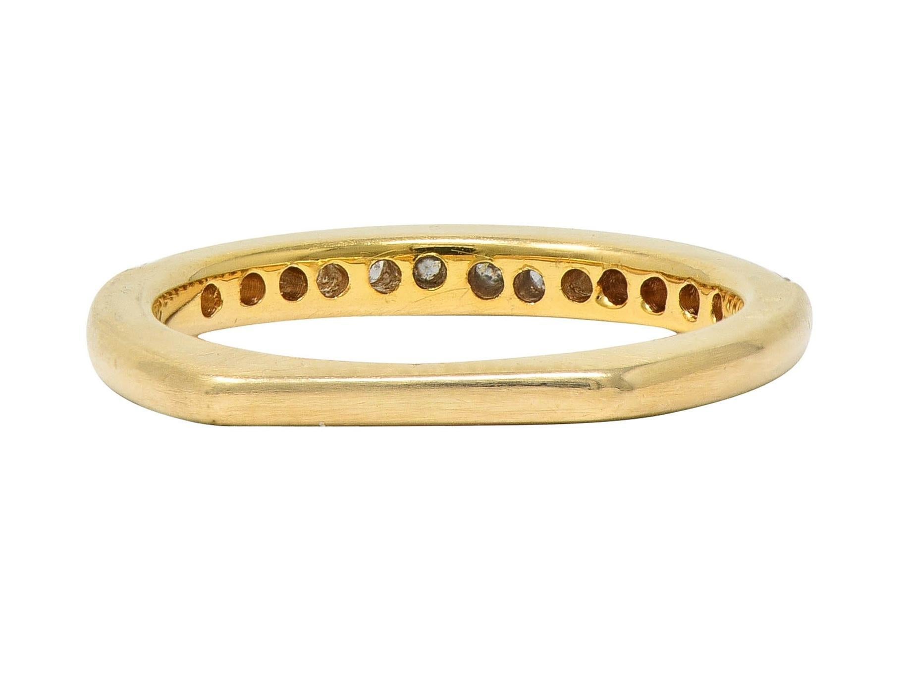 Contemporary 0.26 CTW Diamond 14 Karat Yellow Gold Stacking Band Ring For Sale 1