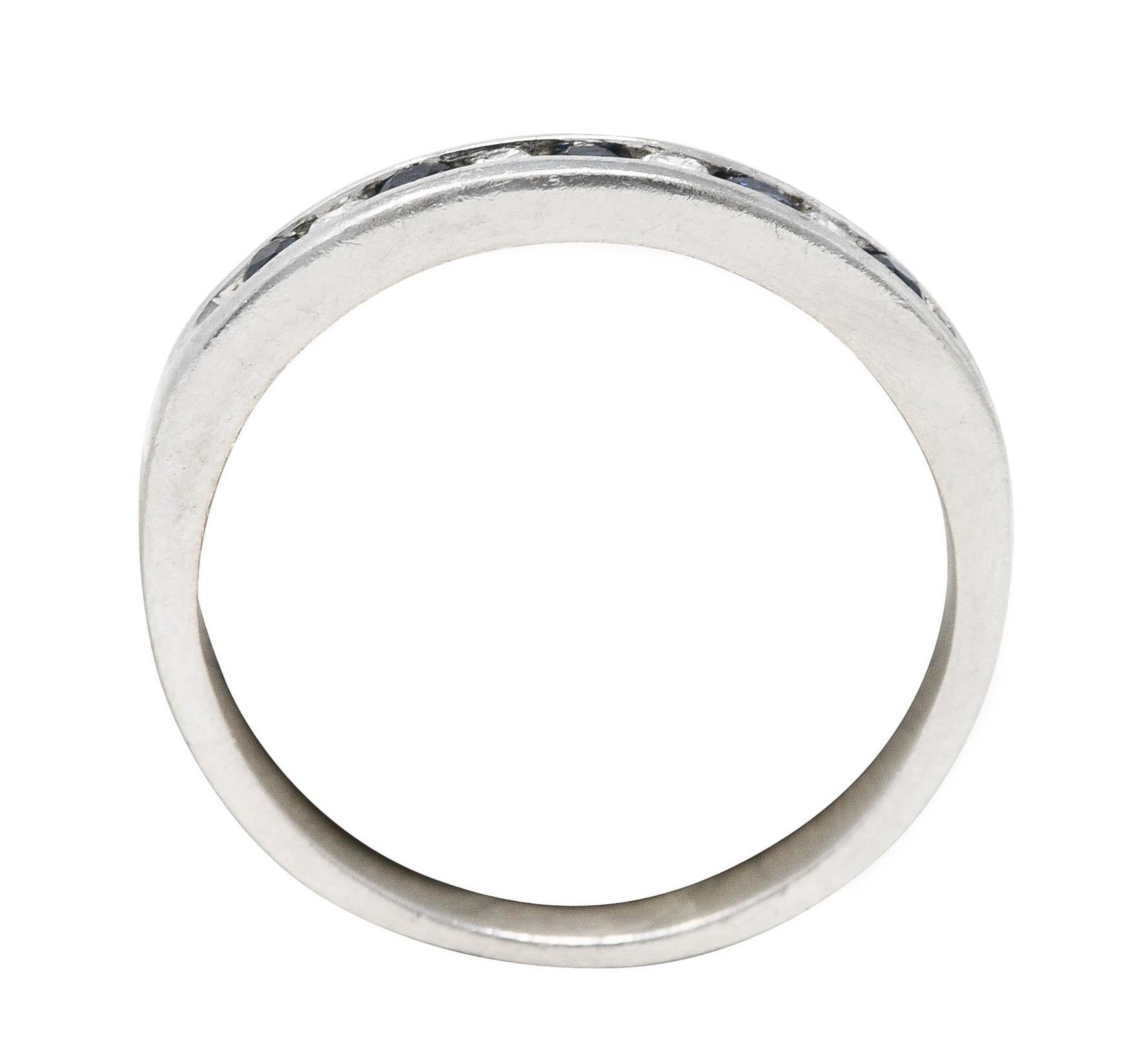 Contemporary 0.33 Carat Diamond Sapphire Platinum Channel Band Ring 1