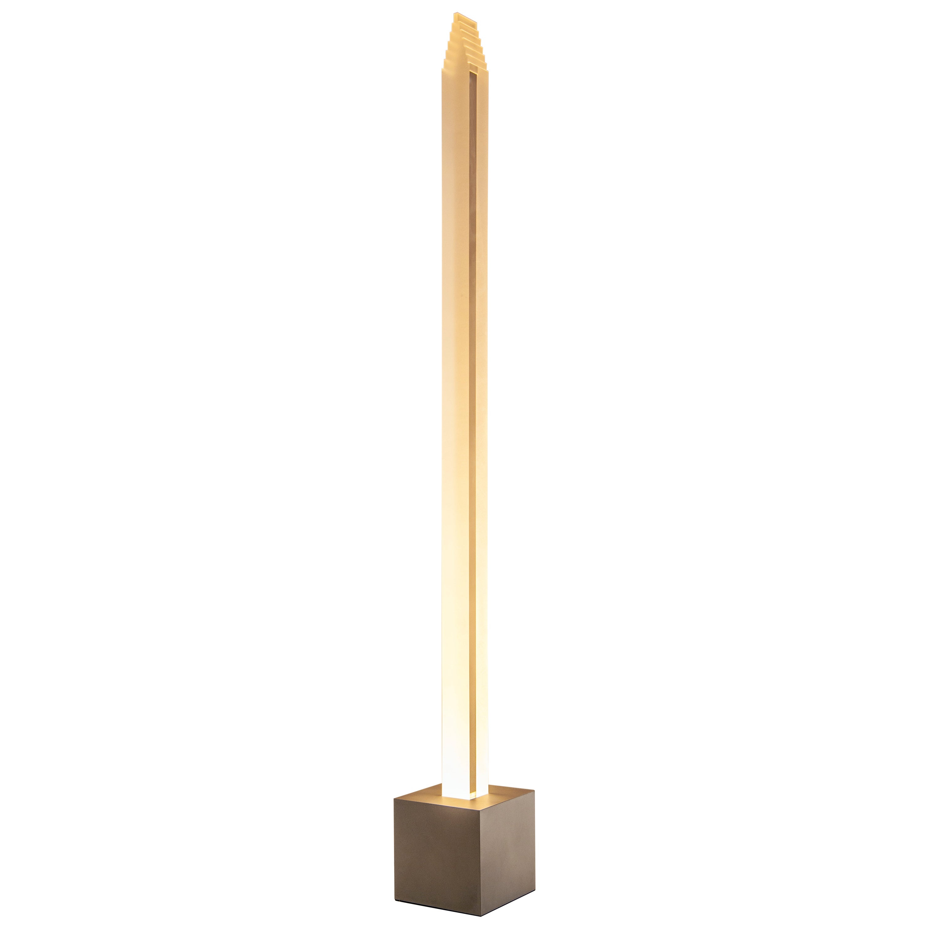 Lampada da terra 03°52 "S Contemporary, acrilico opaco e alluminio, di Yonathan Moore