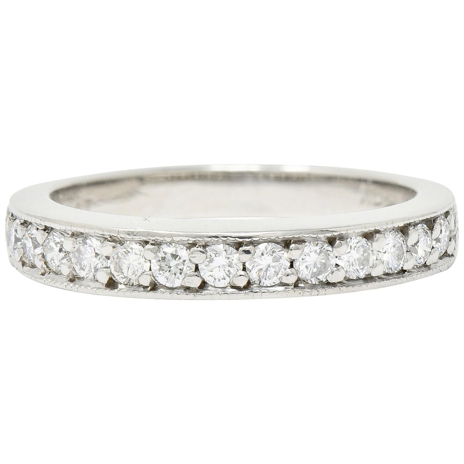 Contemporary 0.40 Carat Diamond Platinum Anniversary Band Stacking Ring