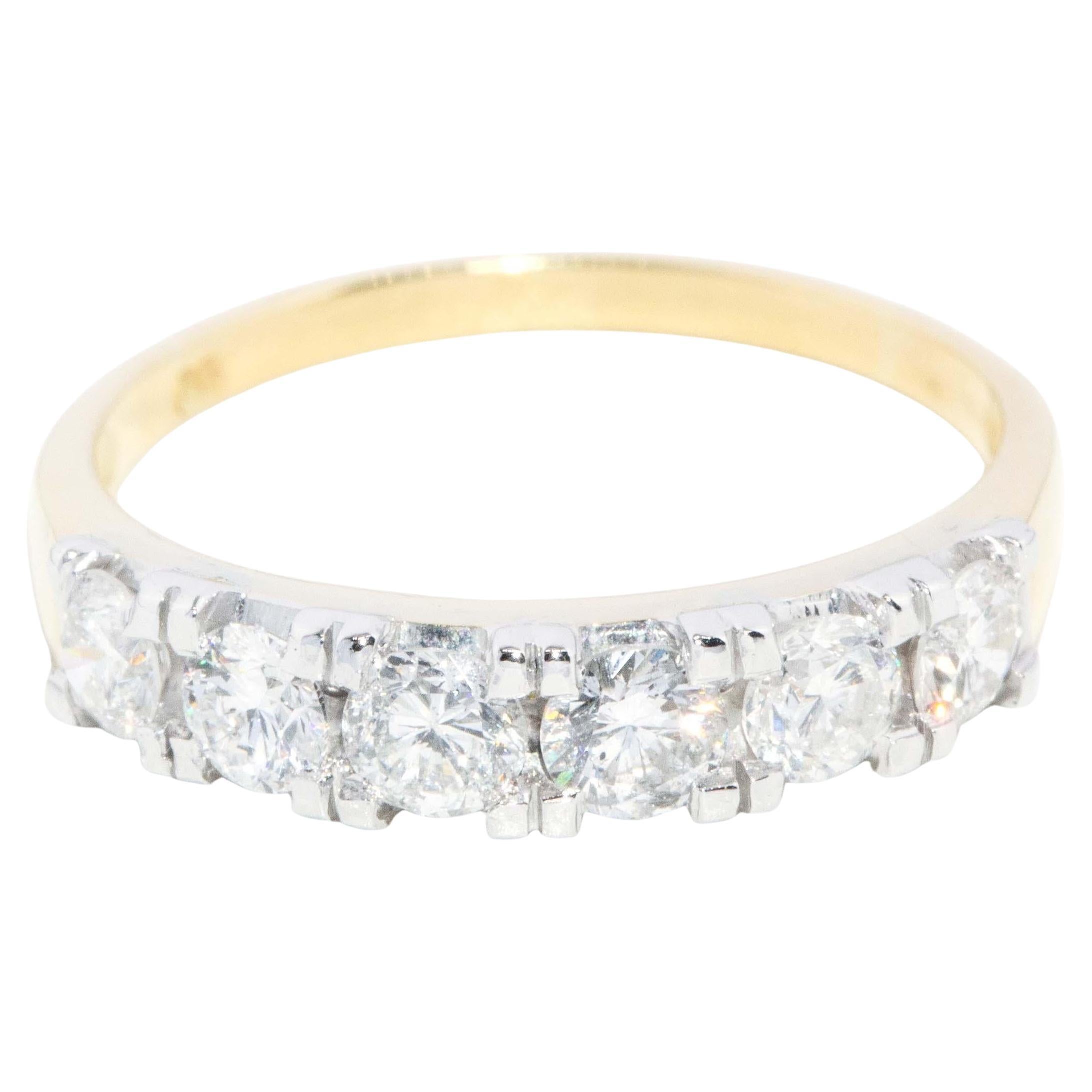 Anello impilabile di eternità con diamante brillante da 0,40 carati in oro 18 carati in vendita