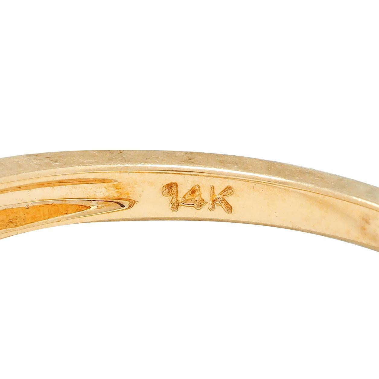 Contemporary 0.44 CTW Princess Cut Diamond 14 Karat Yellow Gold Band Ring For Sale 4