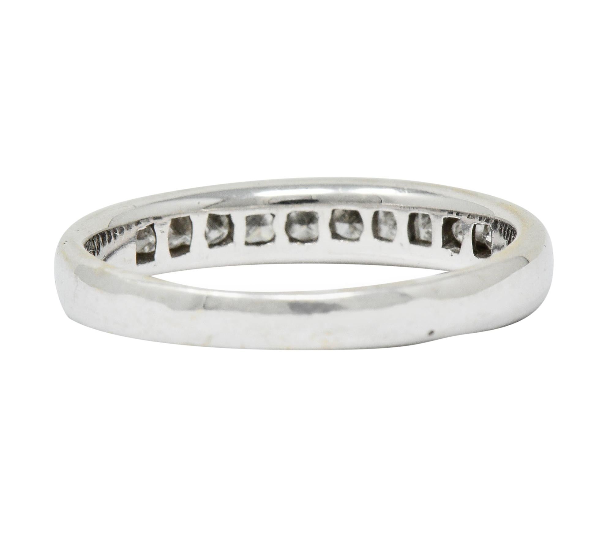 Contemporary 0.45 Carat Diamond 18 Karat White Gold Channel Band Ring In Excellent Condition For Sale In Philadelphia, PA