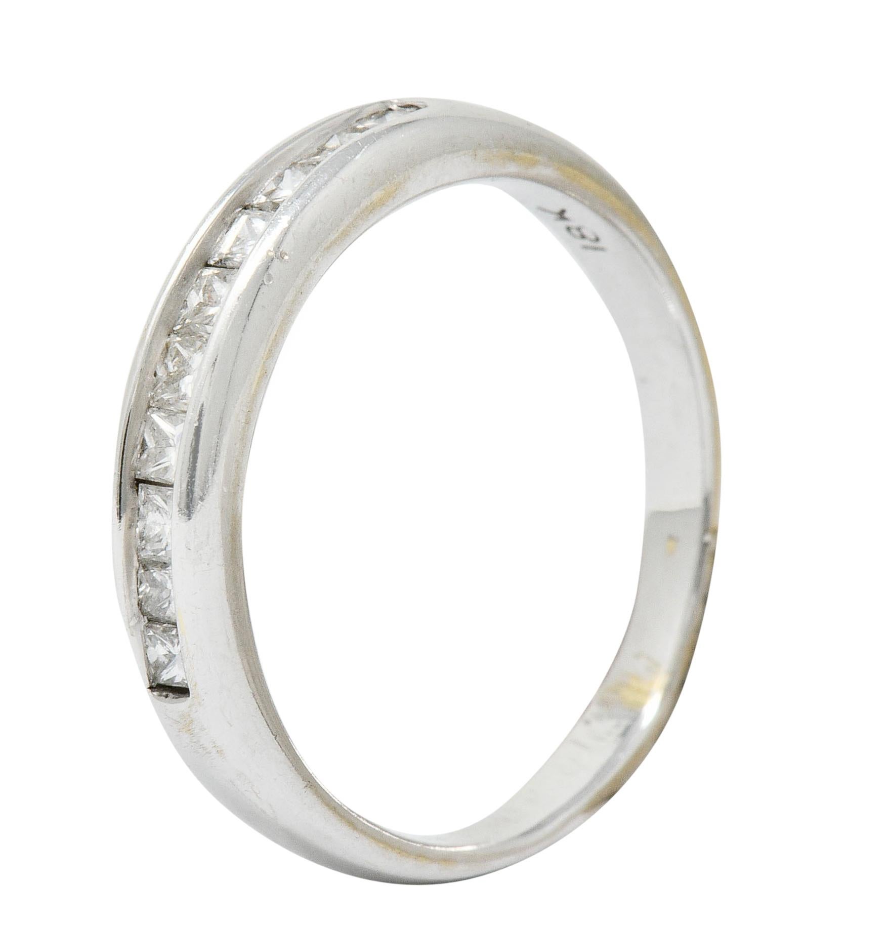 Contemporary 0.45 Carat Diamond 18 Karat White Gold Channel Band Ring For Sale 3