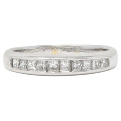 Contemporary 0.45 CTW Diamond 18 Karat White Gold Channel Band Ring