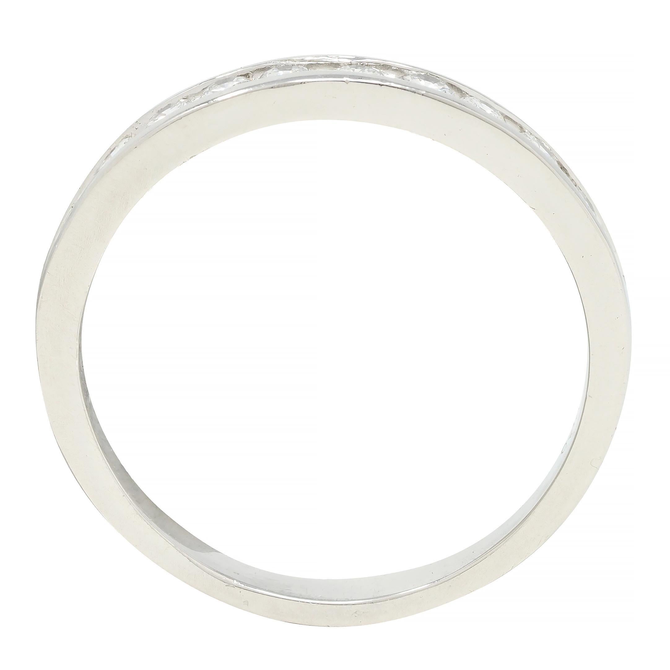 Anello a fascia in platino con diamanti da 0,46 CTW in vendita 4