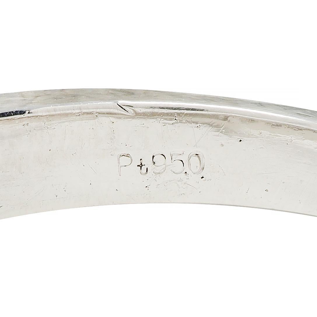 Anello a fascia in platino con diamanti da 0,46 CTW in vendita 6