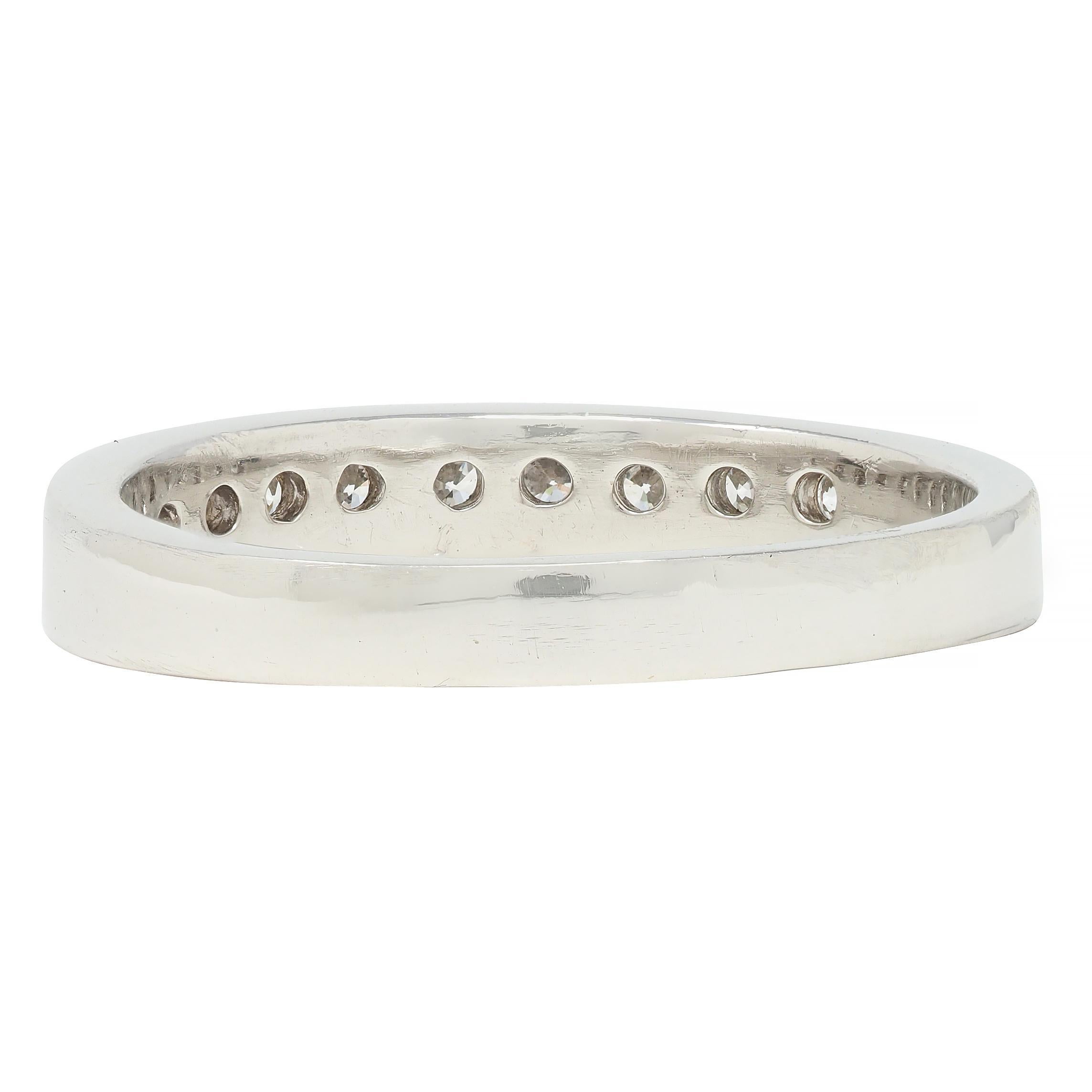 Women's or Men's Contemporary 0.46 CTW Diamond Platinum Channel Band Ring For Sale